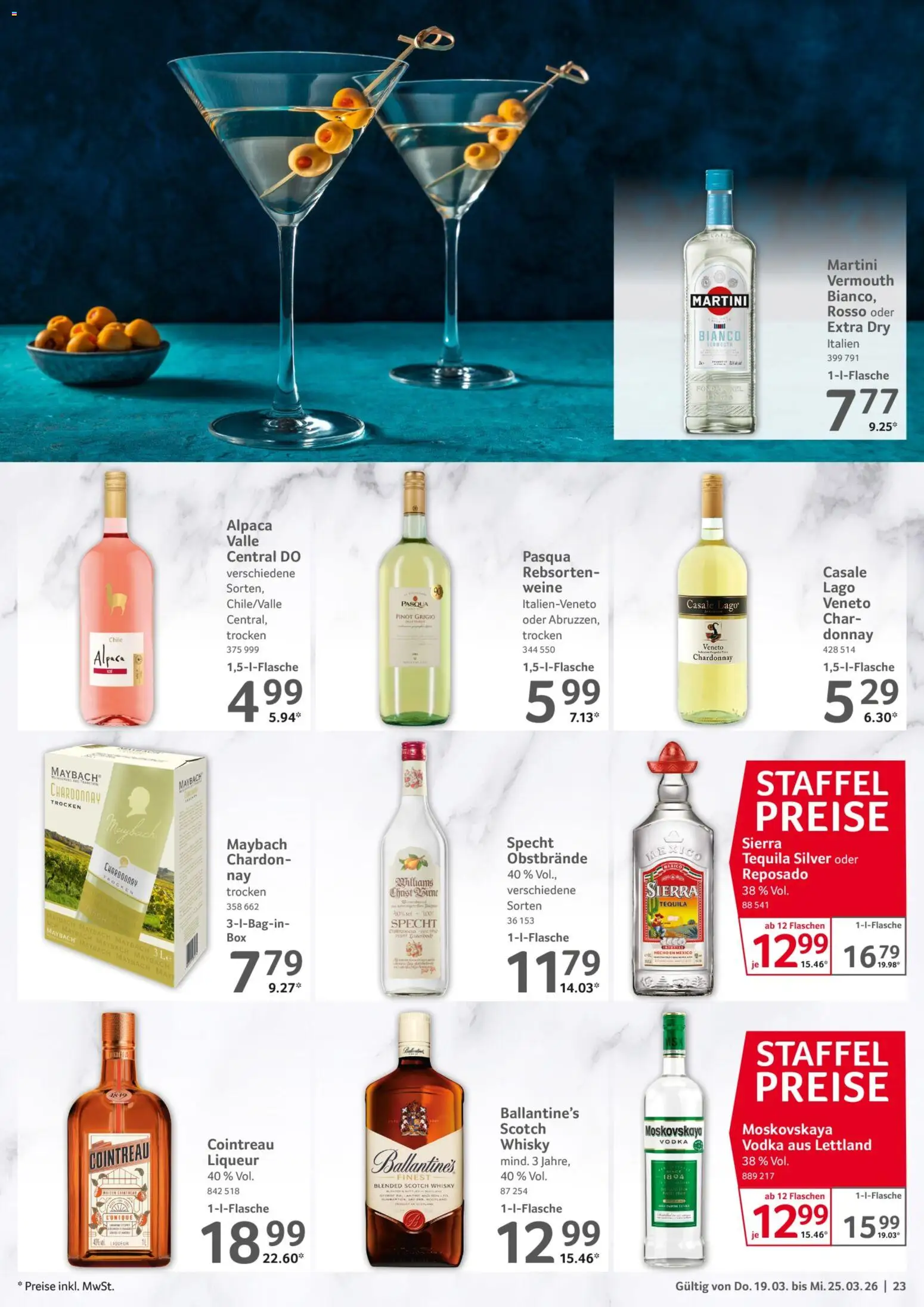 Selgros Prospekt 	 – gültig ab 19.03.2026 | Seite: 23 | Produkte: Martini, Whisky, Tequila, Vodka