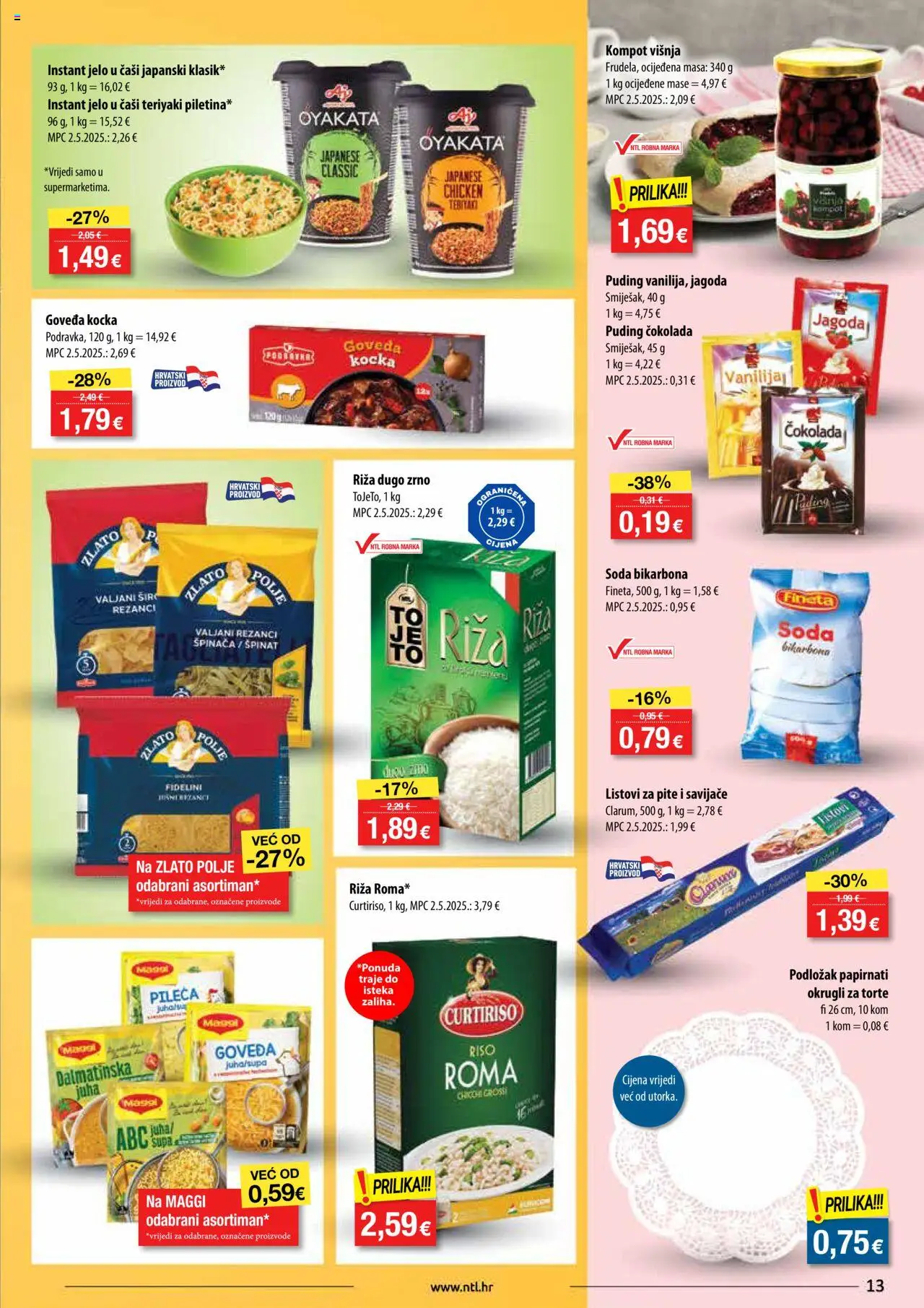 NTL katalog | vrijedi od 01.10.2025 | Stranica: 13 | Proizvodi: Špinat, Čokolada, Puding, Kompot