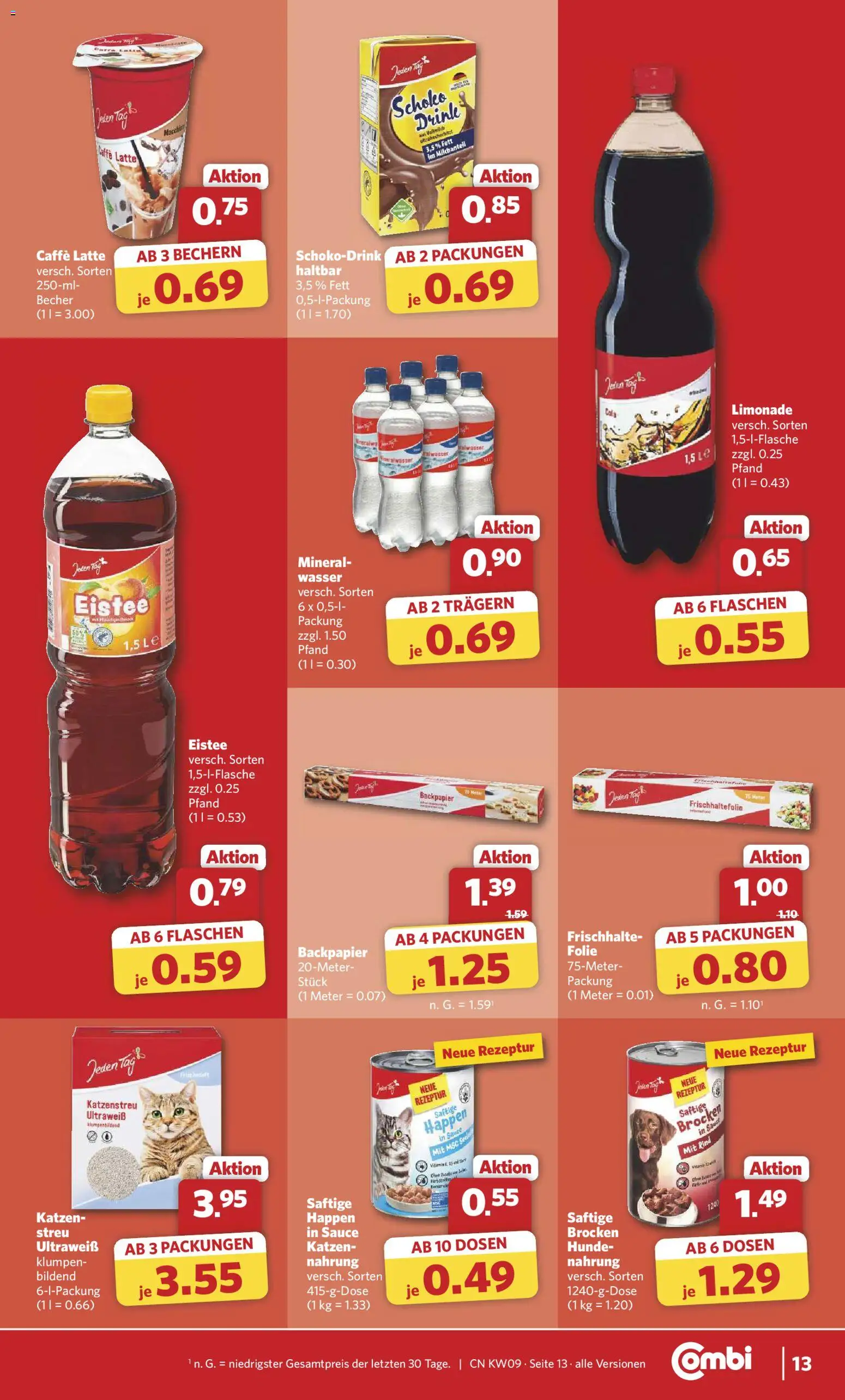 Combi Prospekt 	 – gültig ab 22.02.2026 | Seite: 13 | Produkte: Cola, Limonade, Wasser