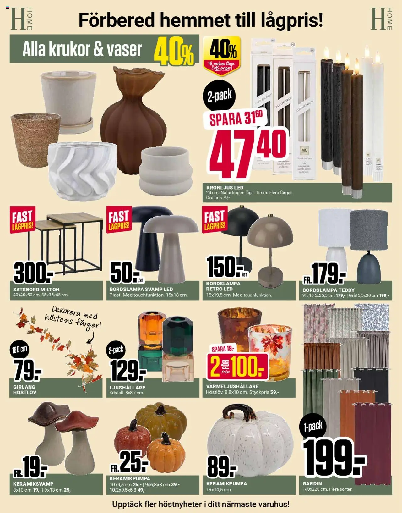 ÖoB reklamblad aktuell från 25.08.2025 | Sida: 6 | Produkter: Bordslampa, Svamp, Gardin