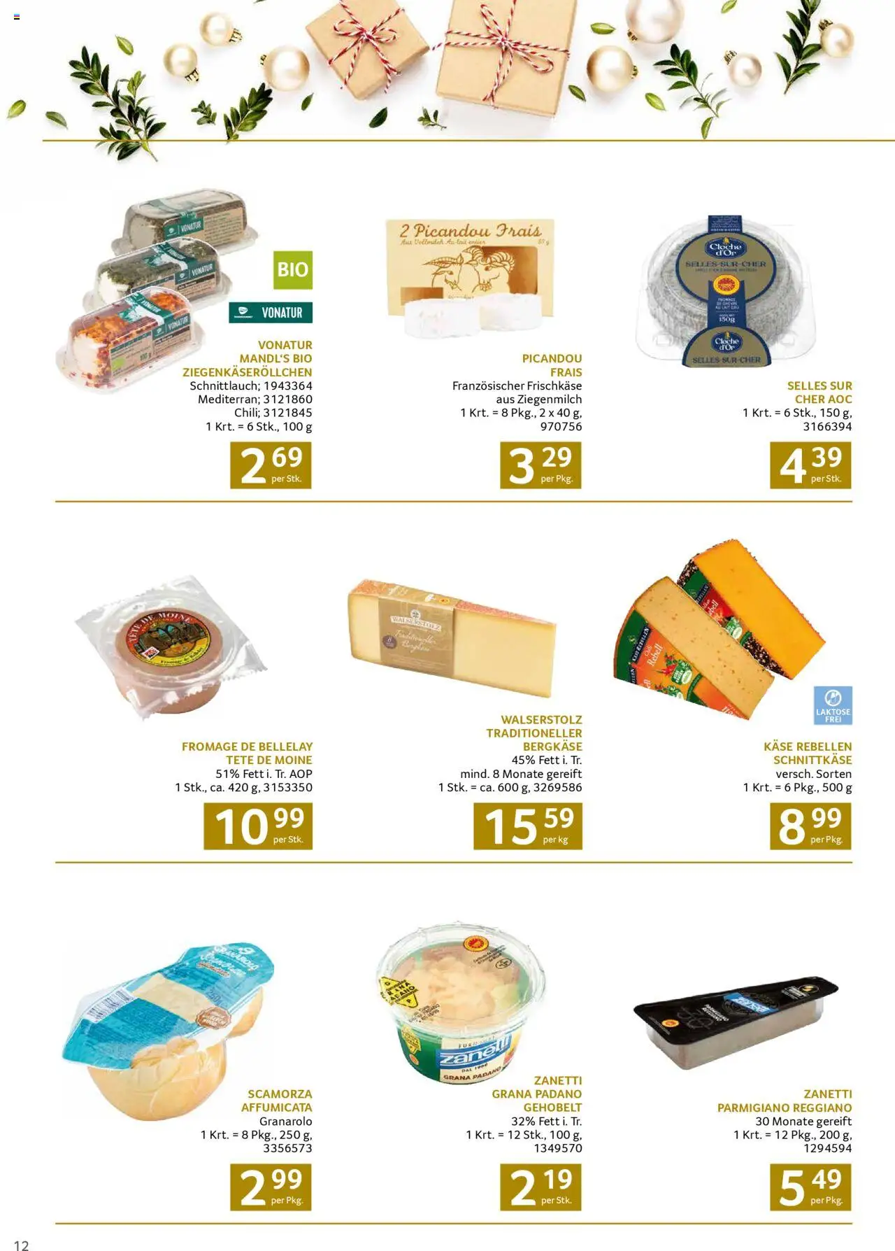 Transgourmet Weihnachtskatalog 2025 gültig ab 13.10.2025 | Seite: 12 | Produkte: Käse
