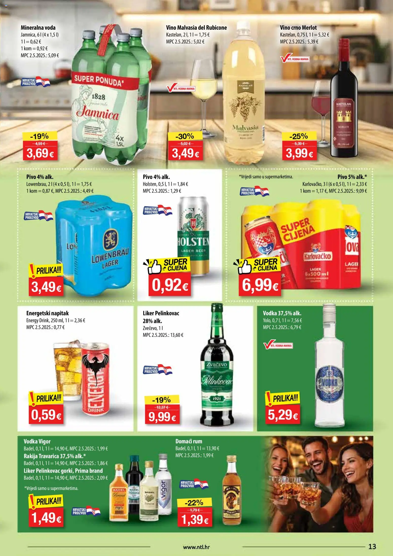 NTL katalog | vrijedi od 28.01.2026 | Stranica: 13 | Proizvodi: Karlovačko, Vino, Voda, Liker