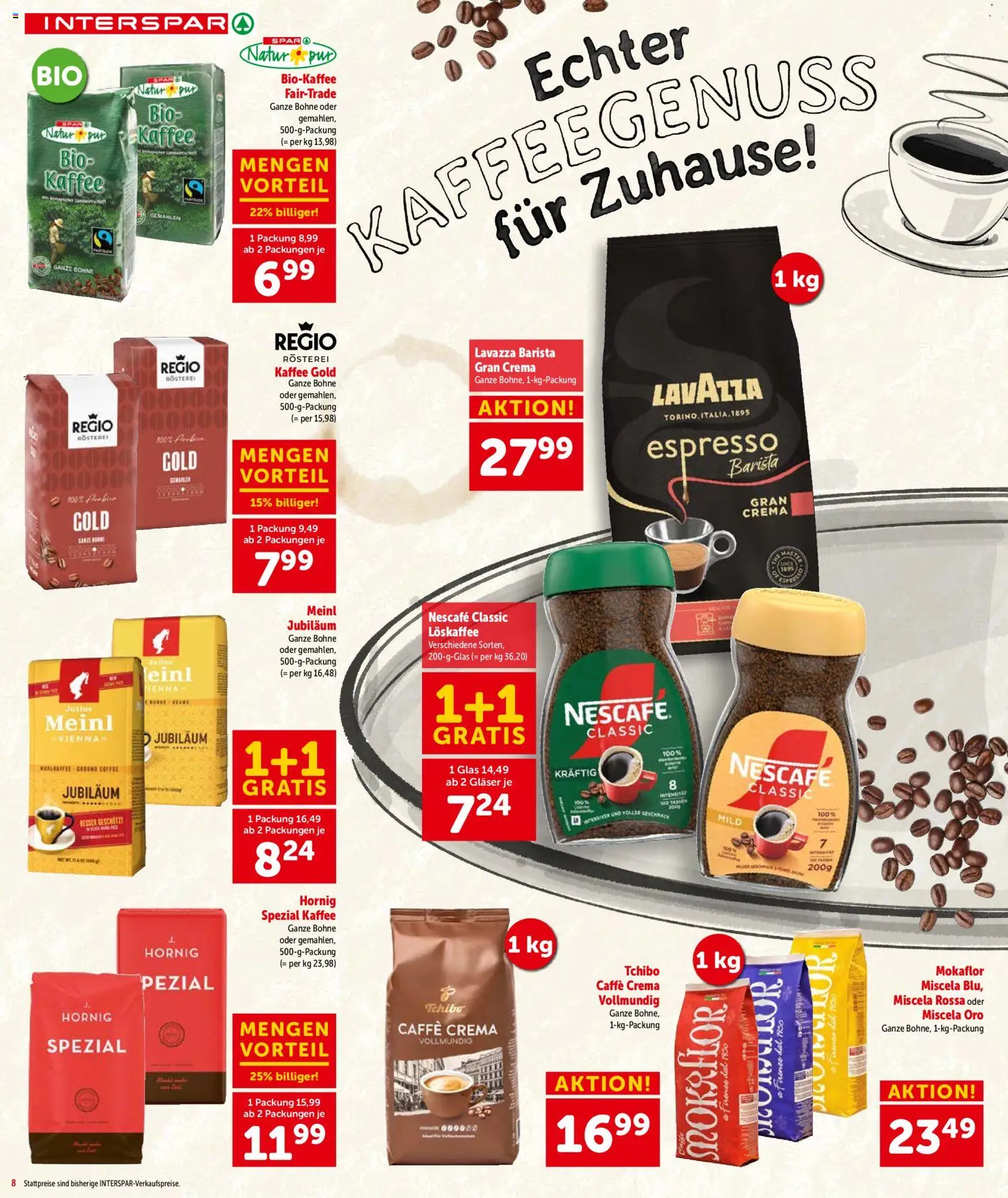 Interspar Flugblatt - Kärnten gültig ab 05.03.2026 | Seite: 8 | Produkte: Kaffee