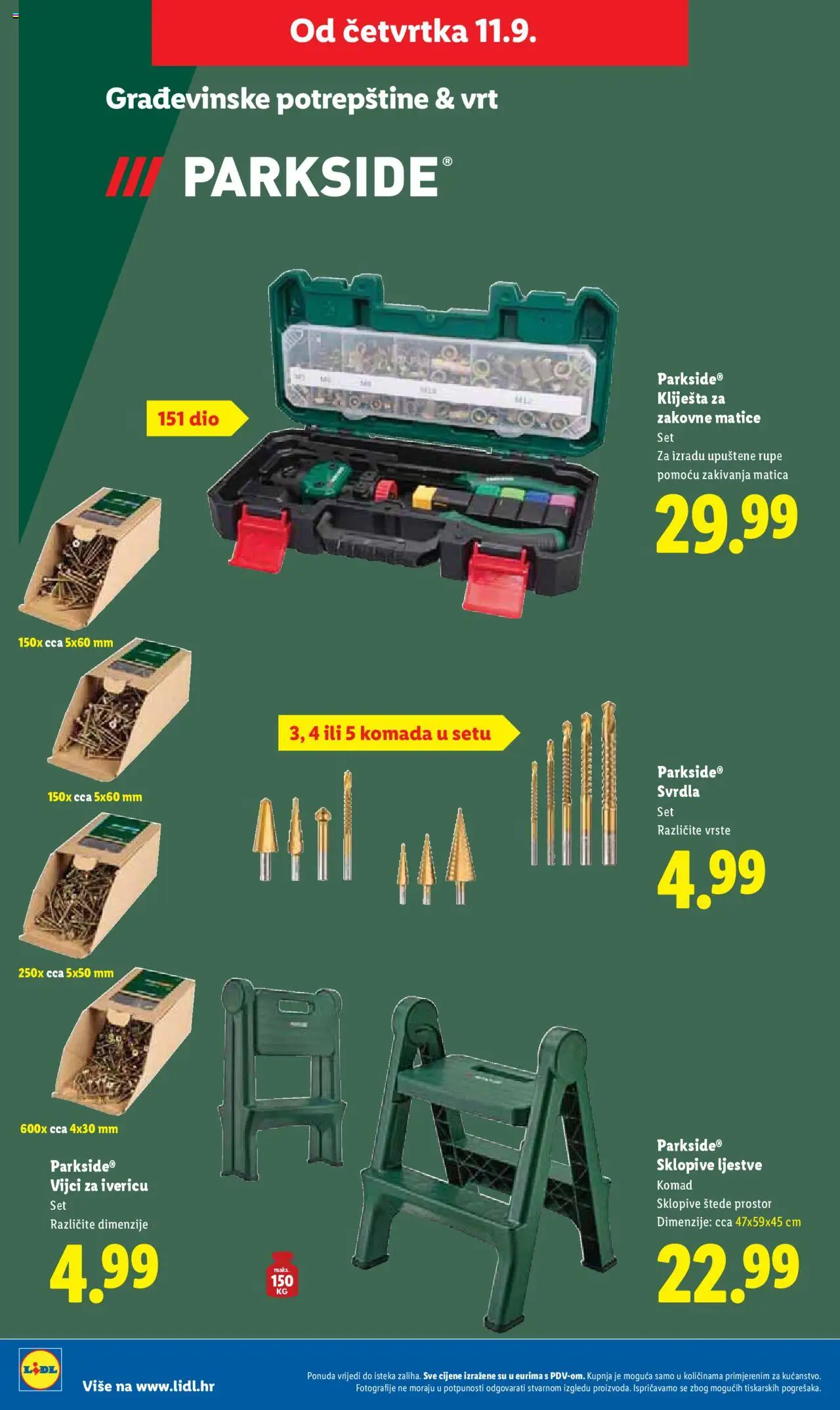 Lidl katalog | vrijedi od 08.09.2025 | Stranica: 54 | Proizvodi: Ljestve, Kliješta, Parkside