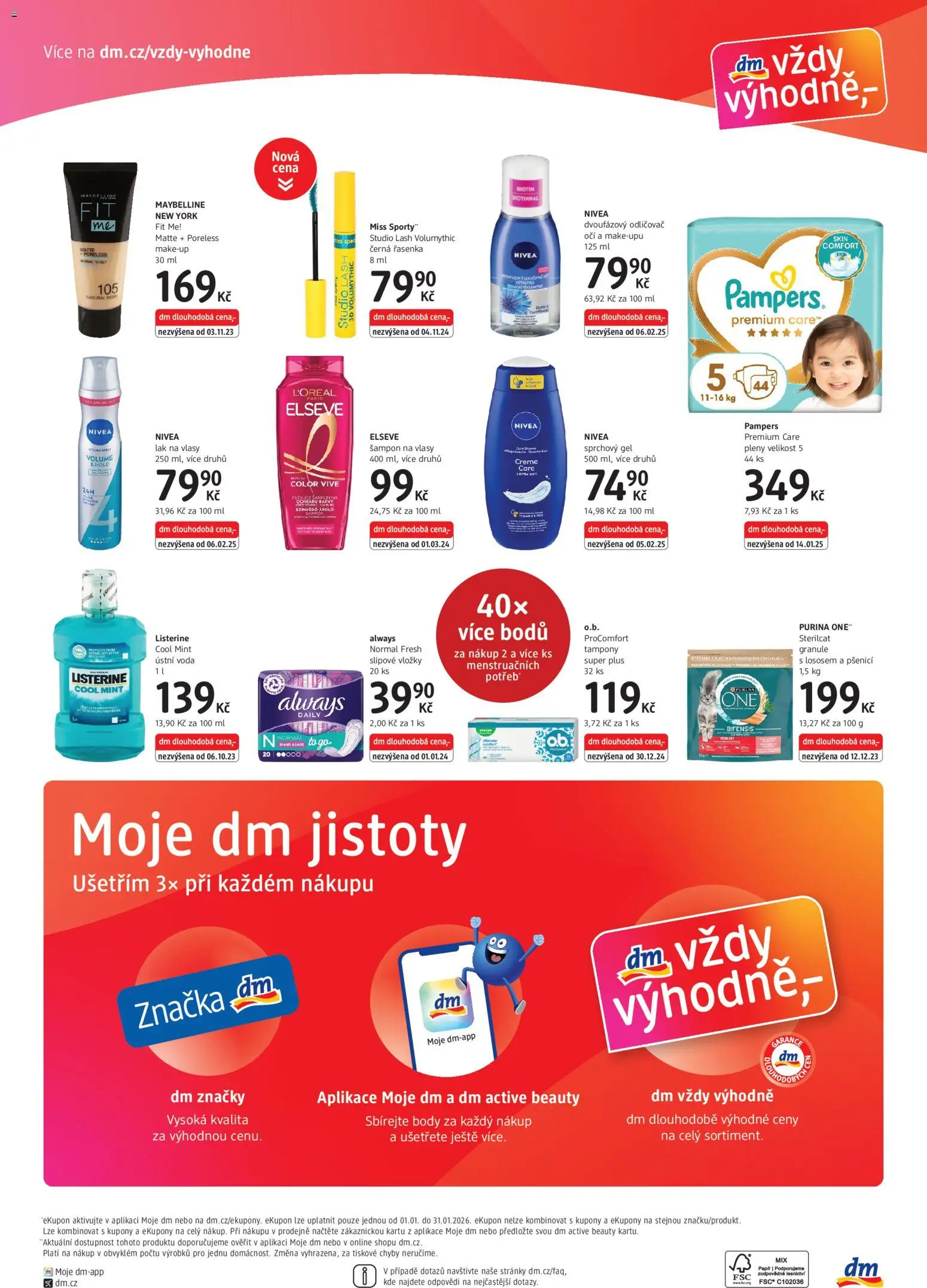 dm drogerie leták - Express od 22.01.2026 | Strana: 4 | Produkty: Nivea, Purina one, Listerine, Barvy