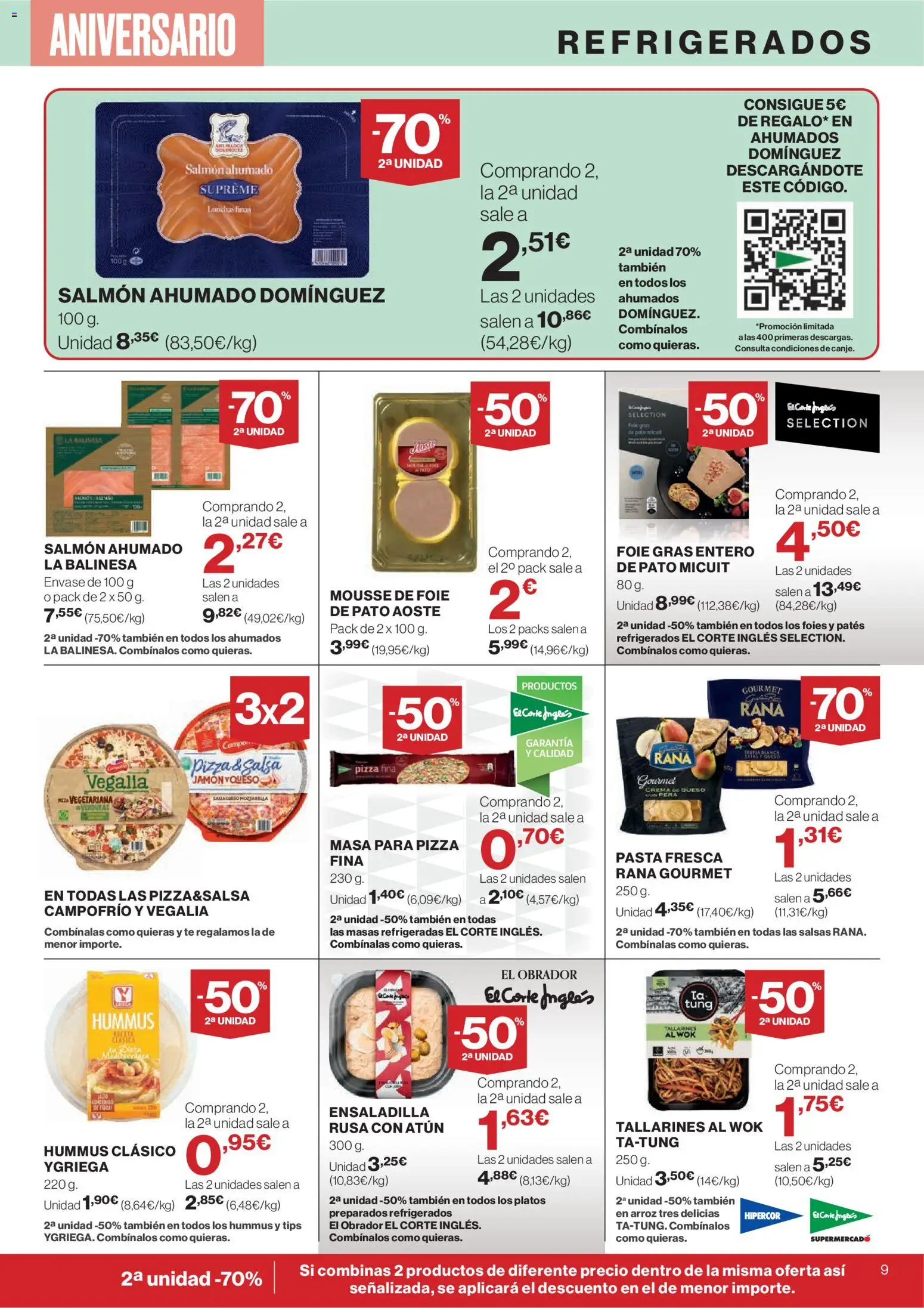 El Corte Inglés ofertas │ válido desde el 23.10.2025 | Página: 11 | Productos: Ensaladilla, Pizza, Arroz, Salmón ahumado