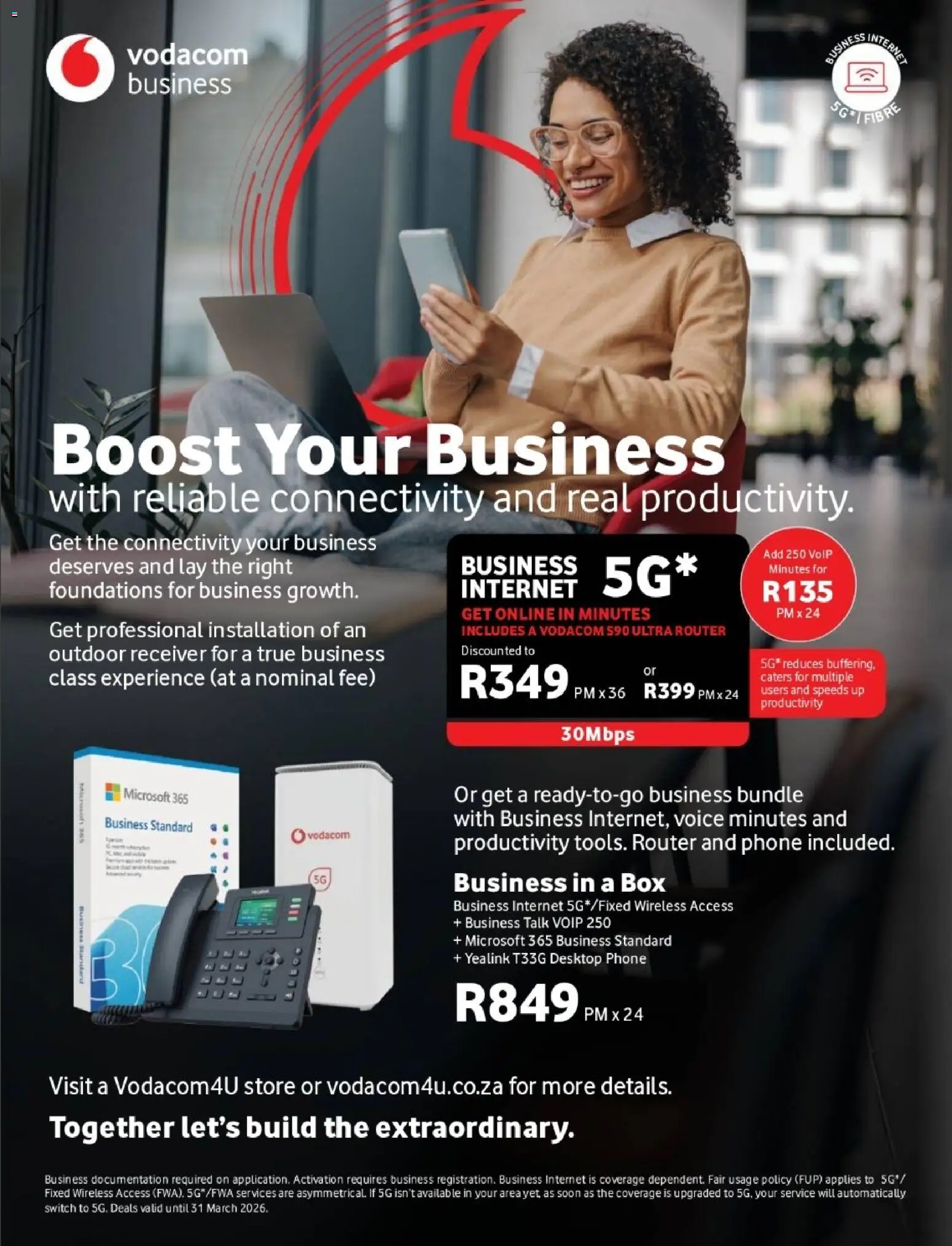 New Vodacom catalogue – valid from 06.03.2026 | Page: 30 | Products: Router, Phone, Box, Switch