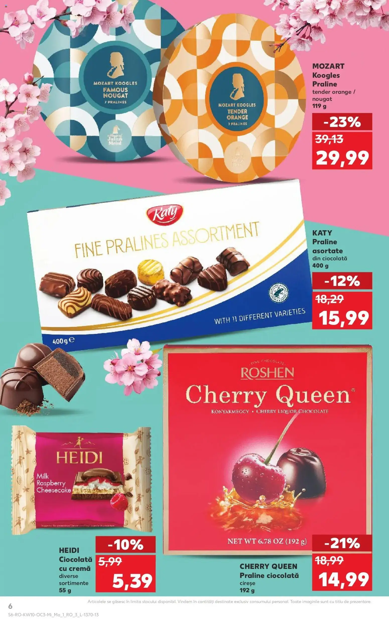 Noul catalog Kaufland – valabil de la 04.03.2026 | Pagină: 6 | Produse: Praline, Cremă, Ciocolată, Cireșe