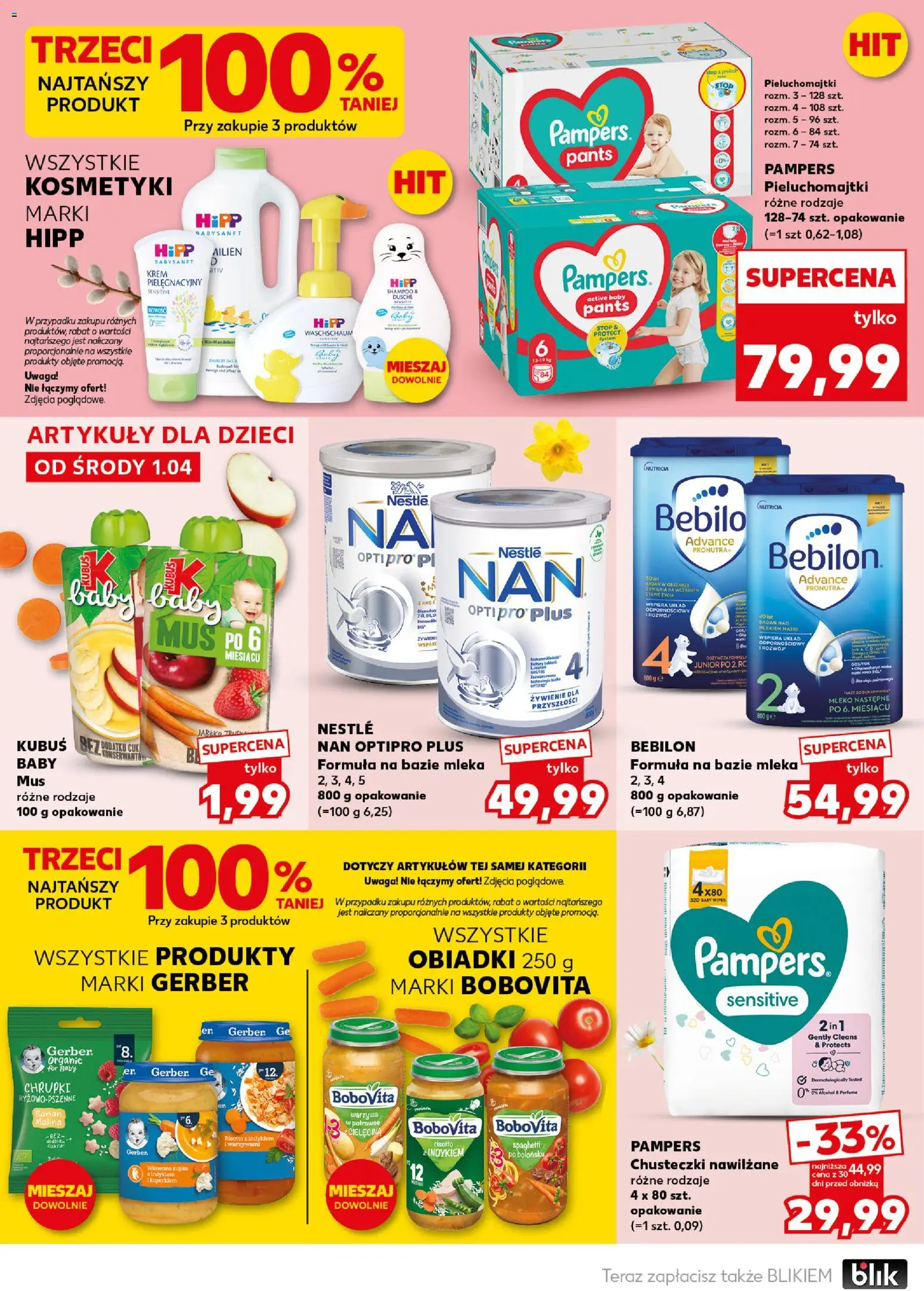 Kaufland Polsko leták - Mocny start od 07.04.2026 | Strana: 28 | Produkty: Krém, Pampers, Pants, Hipp