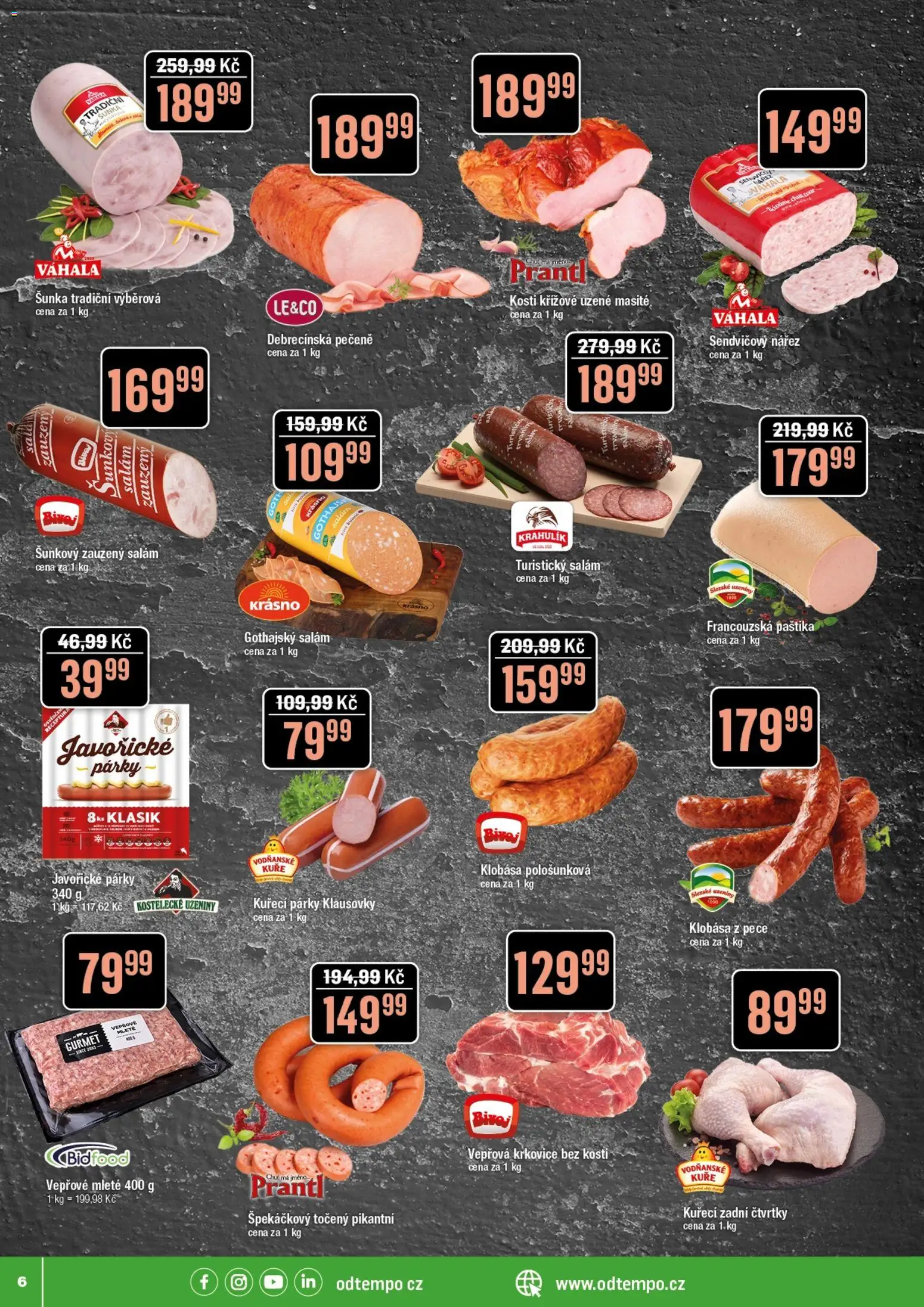 Tempo leták od 31.12.2025 | Strana: 6 | Produkty: Klobása, Uzeniny, Krkovice, Paštika