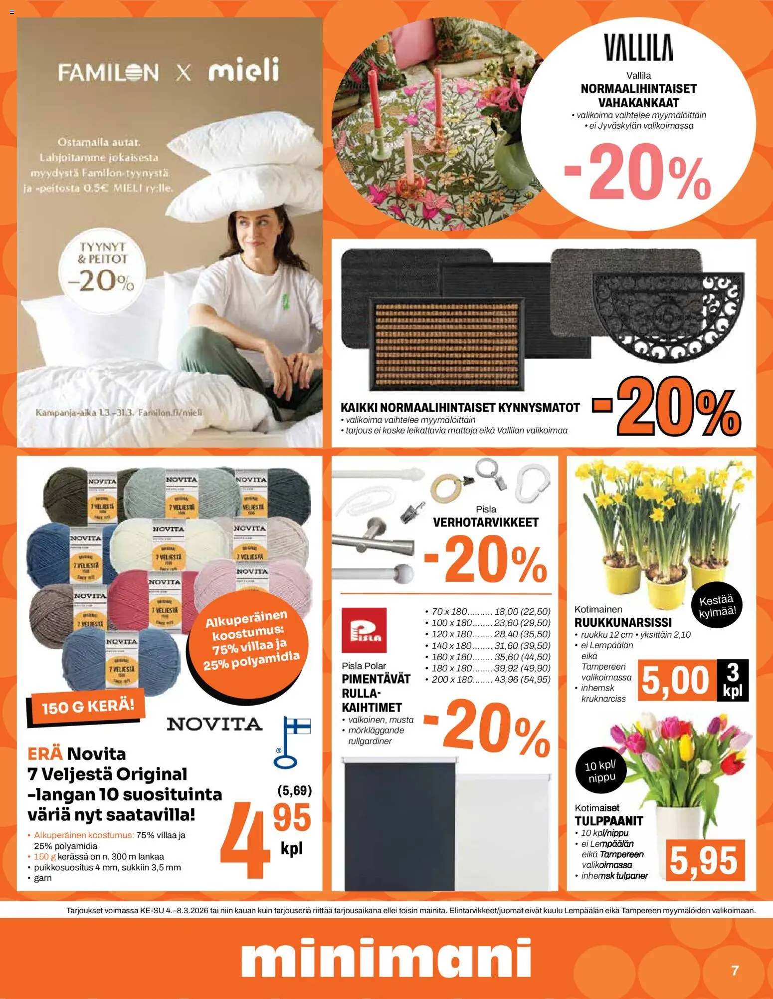 Minimani tarjoukset – voimassa 04.03.2026 alkaen | Sivu: 7 | Tuotteet: Tyynyt