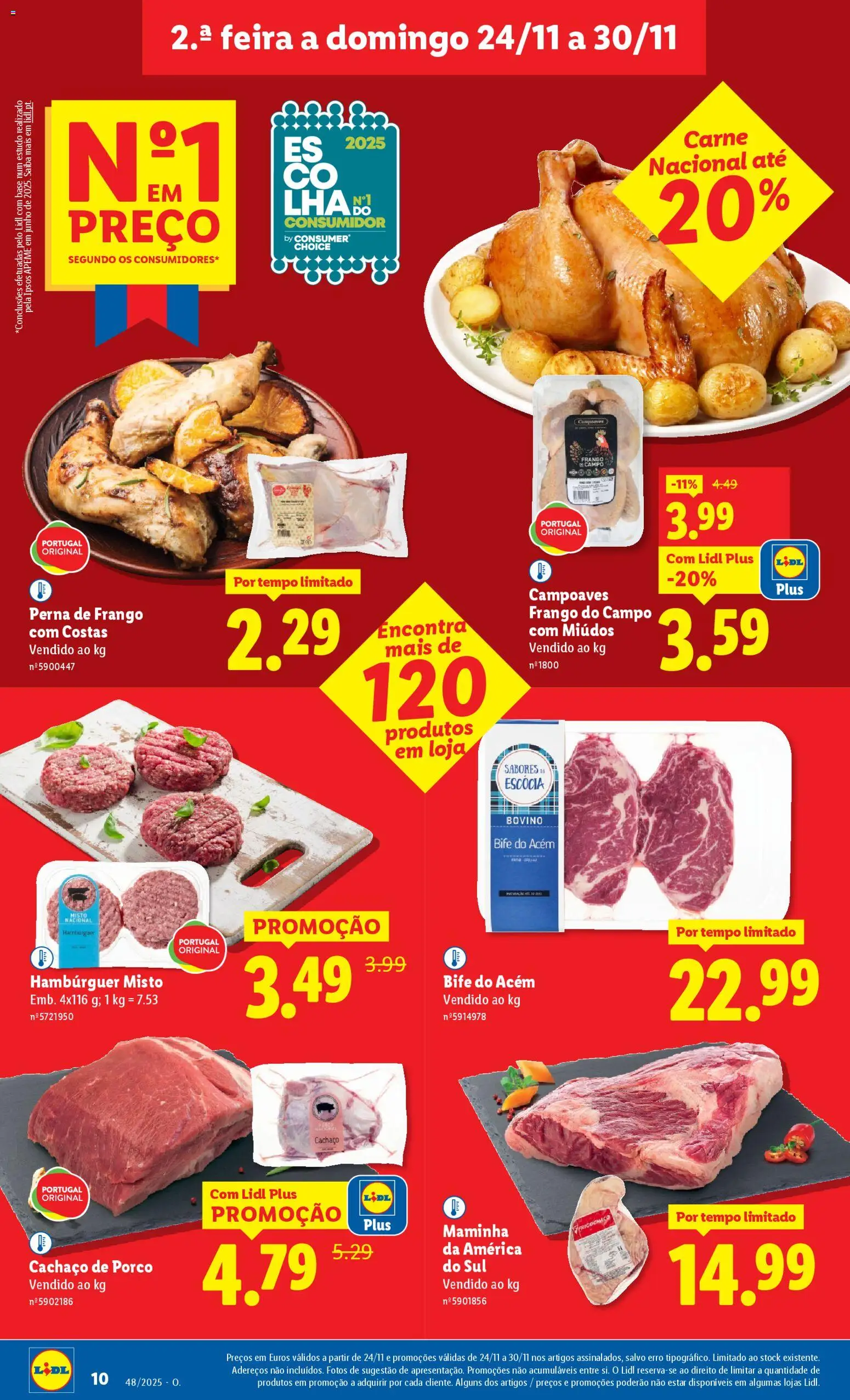 Lidl Black Friday │ válido de 24.11.2025 | Página: 10 | Produtos: Frango, Hambúrguer, Base, Carne