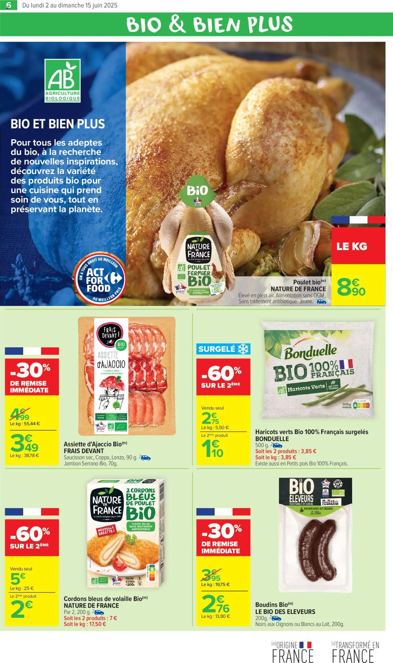  | Page: 8 | Produits: Haricots verts, Pois, Jambon, Cordon bleu