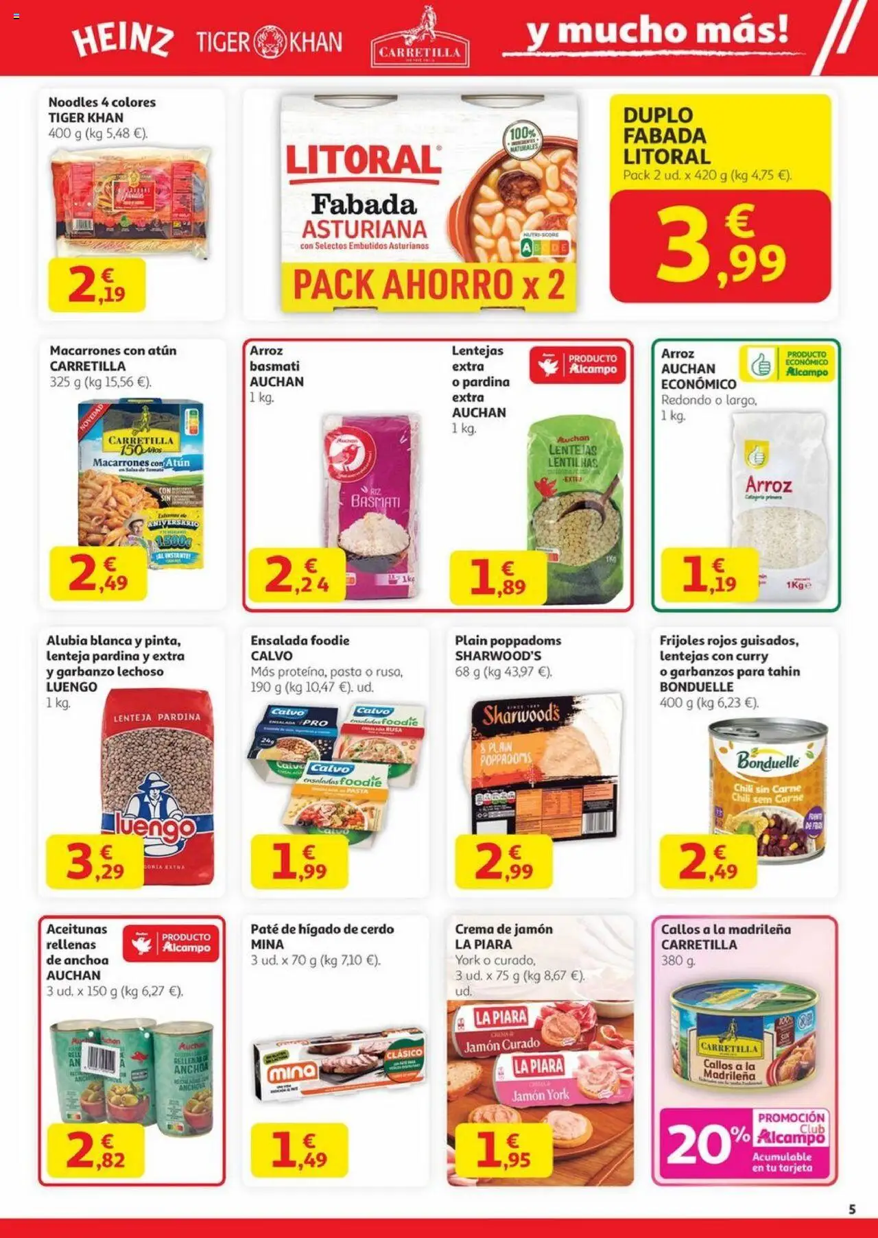 Alcampo - Canarias │ válido desde el 23.10.2025 | Página: 5 | Productos: Cerdo, Paté, Pasta, Crema