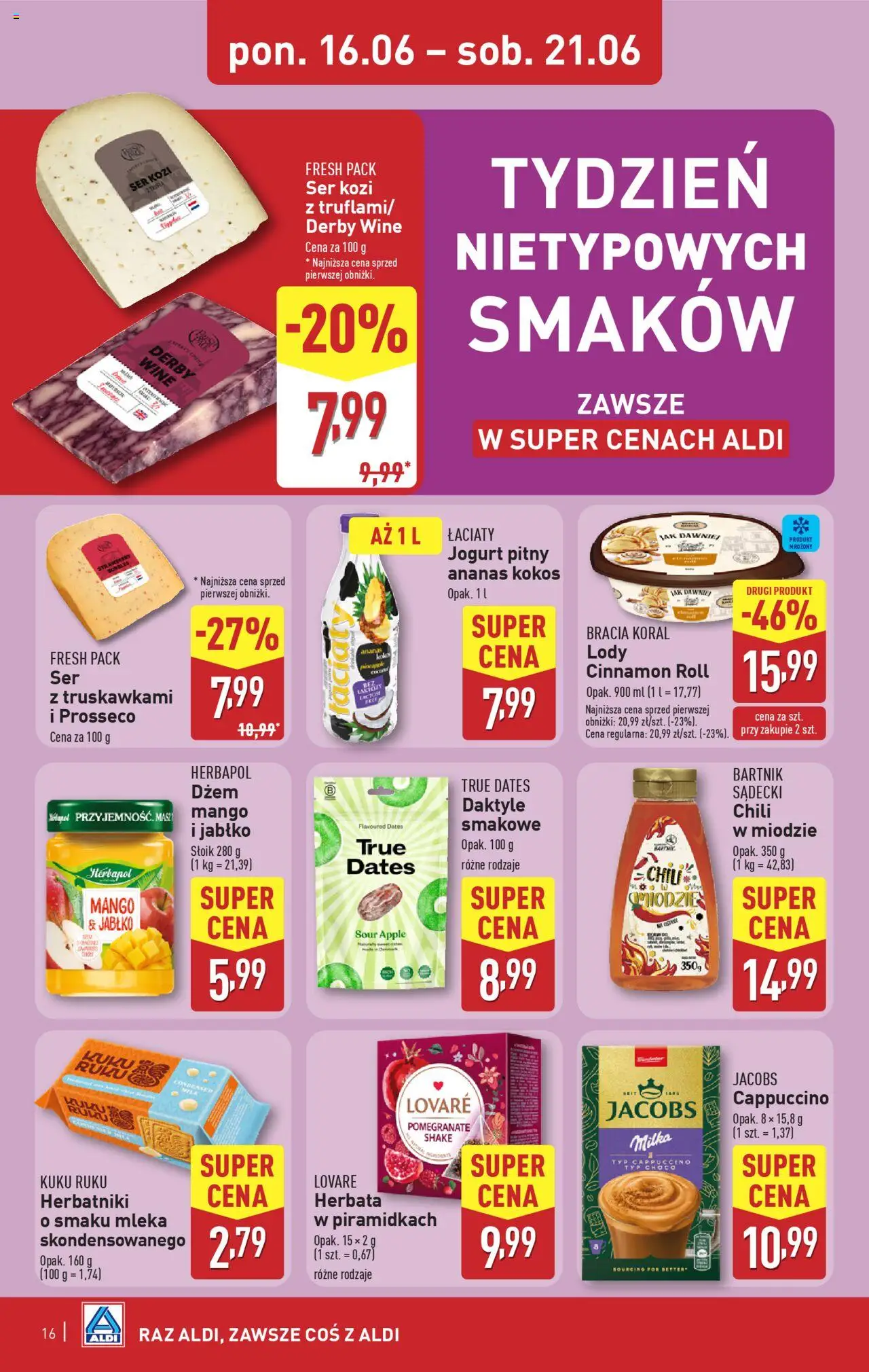 Aldi Gazetka od 16.06.2025 | Strona: 16 | Produkty: Mleka, Milka, Jogurt, Herbata