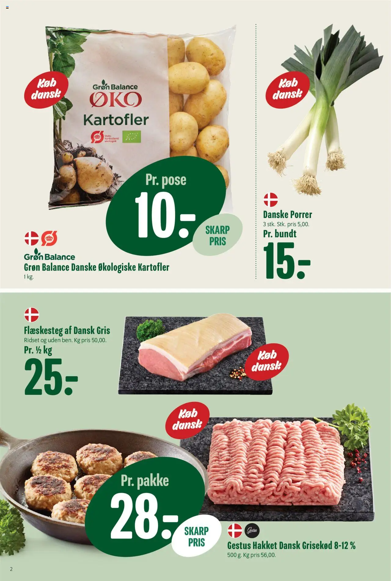 Min Købmand tilbudsavis – gyldig fra 17.10.2025 | Side: 2 | Produkter: Kartofler, Porrer, Flæskesteg