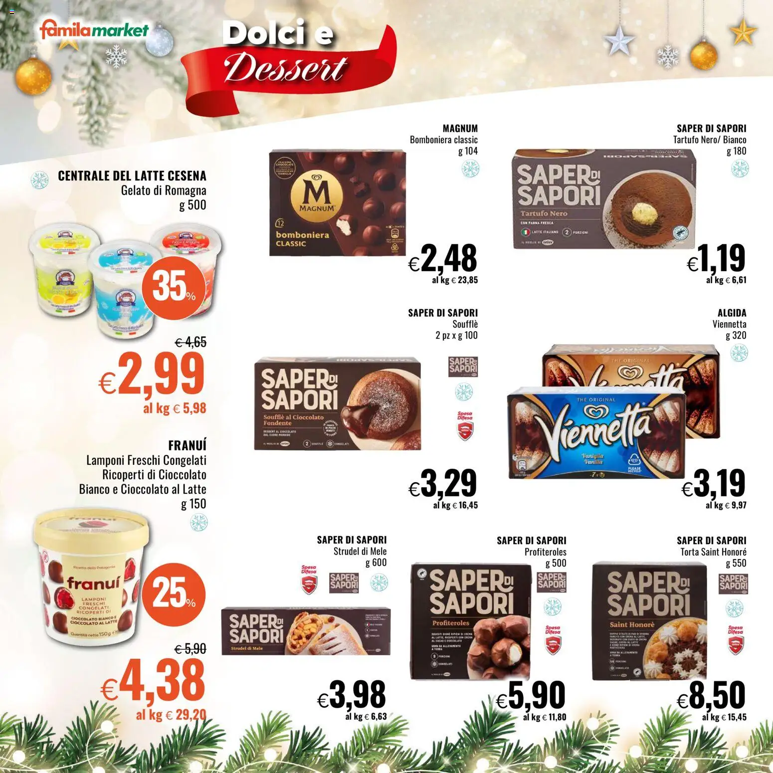Volantino Famila del 11.12.2025 | Pagina: 12 | Prodotti: Lamponi, Latte, The, Torta