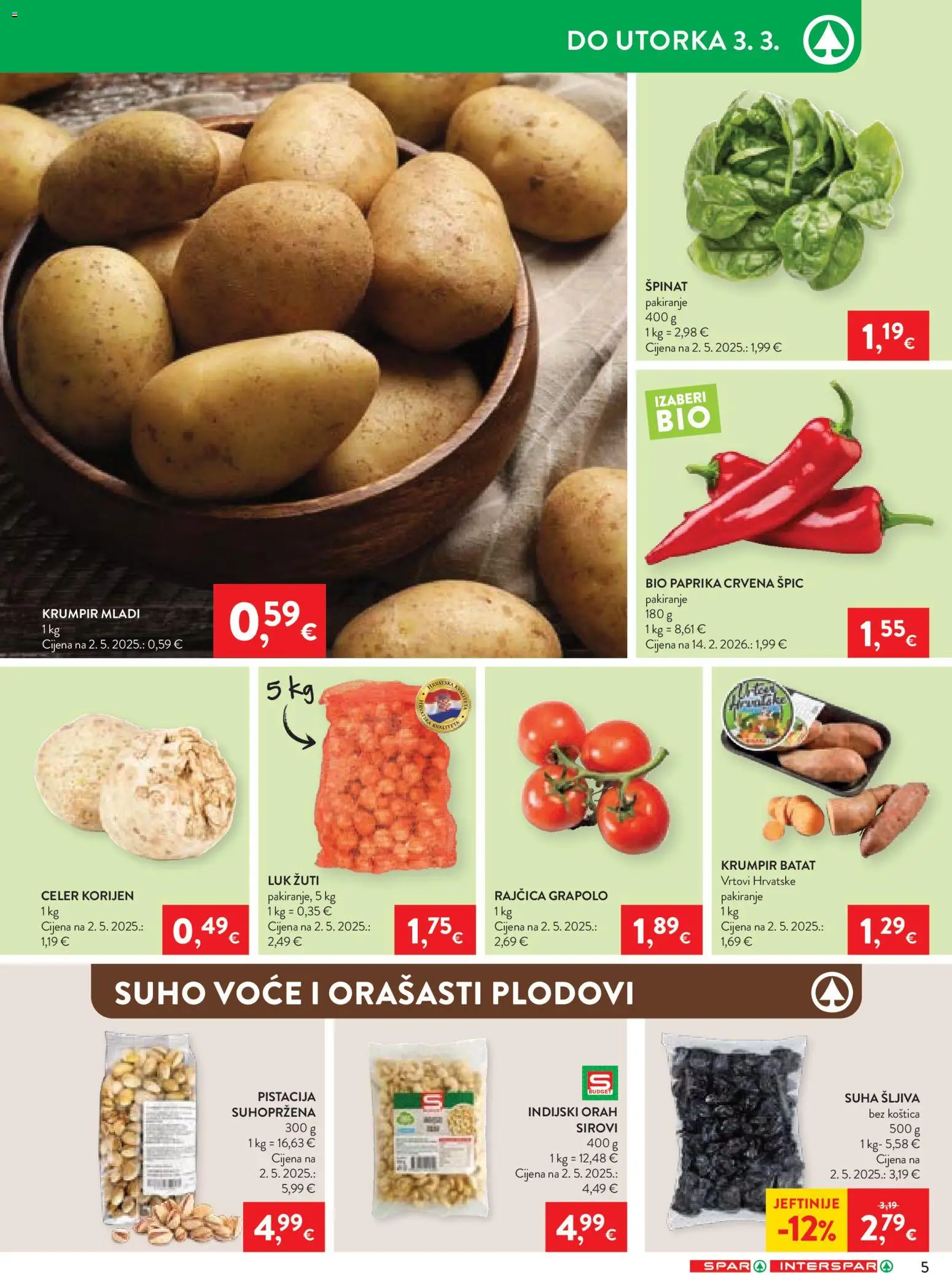 Spar katalog | vrijedi od 25.02.2026 | Stranica: 5 | Proizvodi: Celer, Šljiva, Voće, Indijski orah