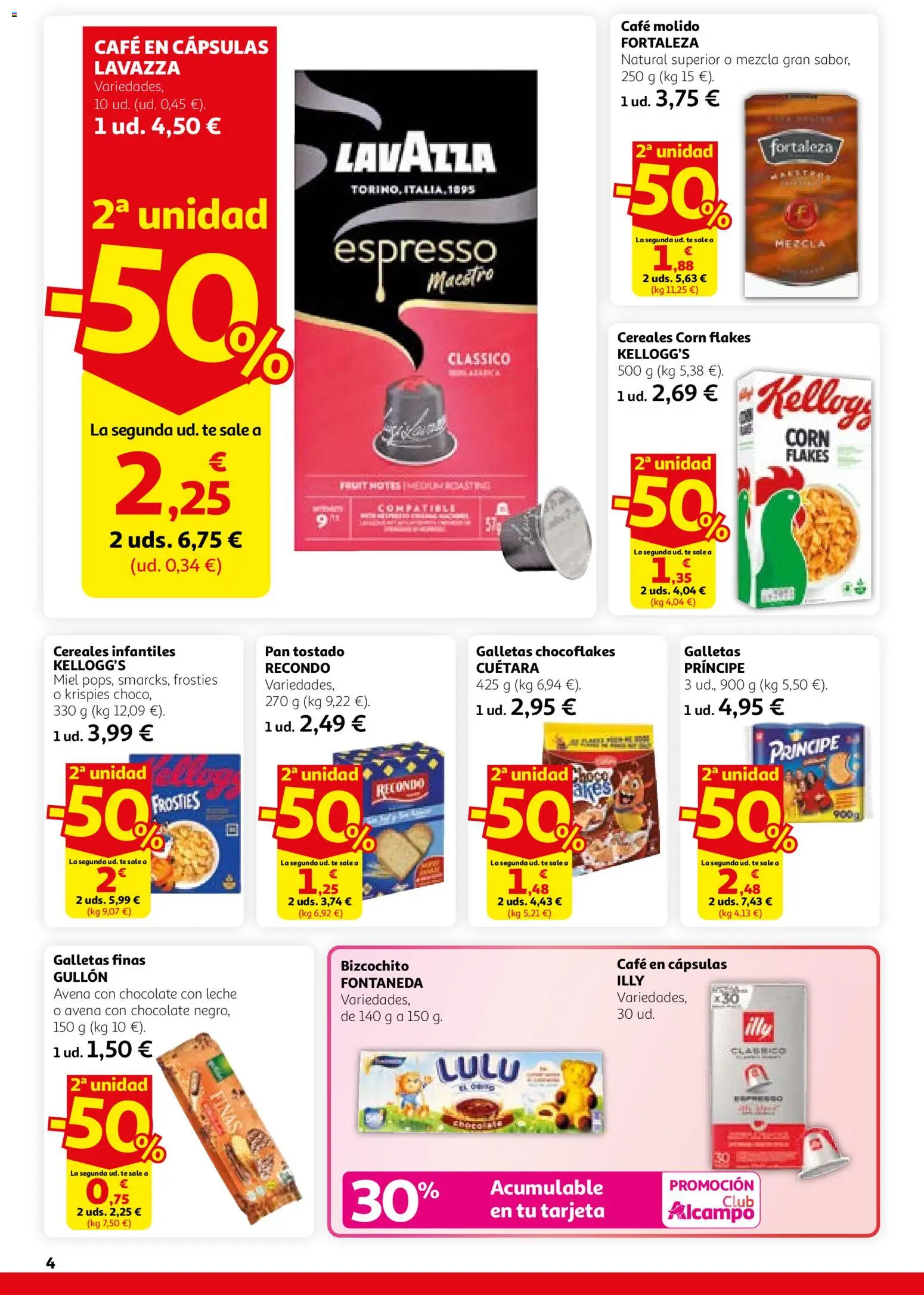 Alcampo folleto │ válido desde el 26.02.2026 | Página: 4 | Productos: Ψηφιακή κάμερα, Leche, Cereales, Chocolate con leche