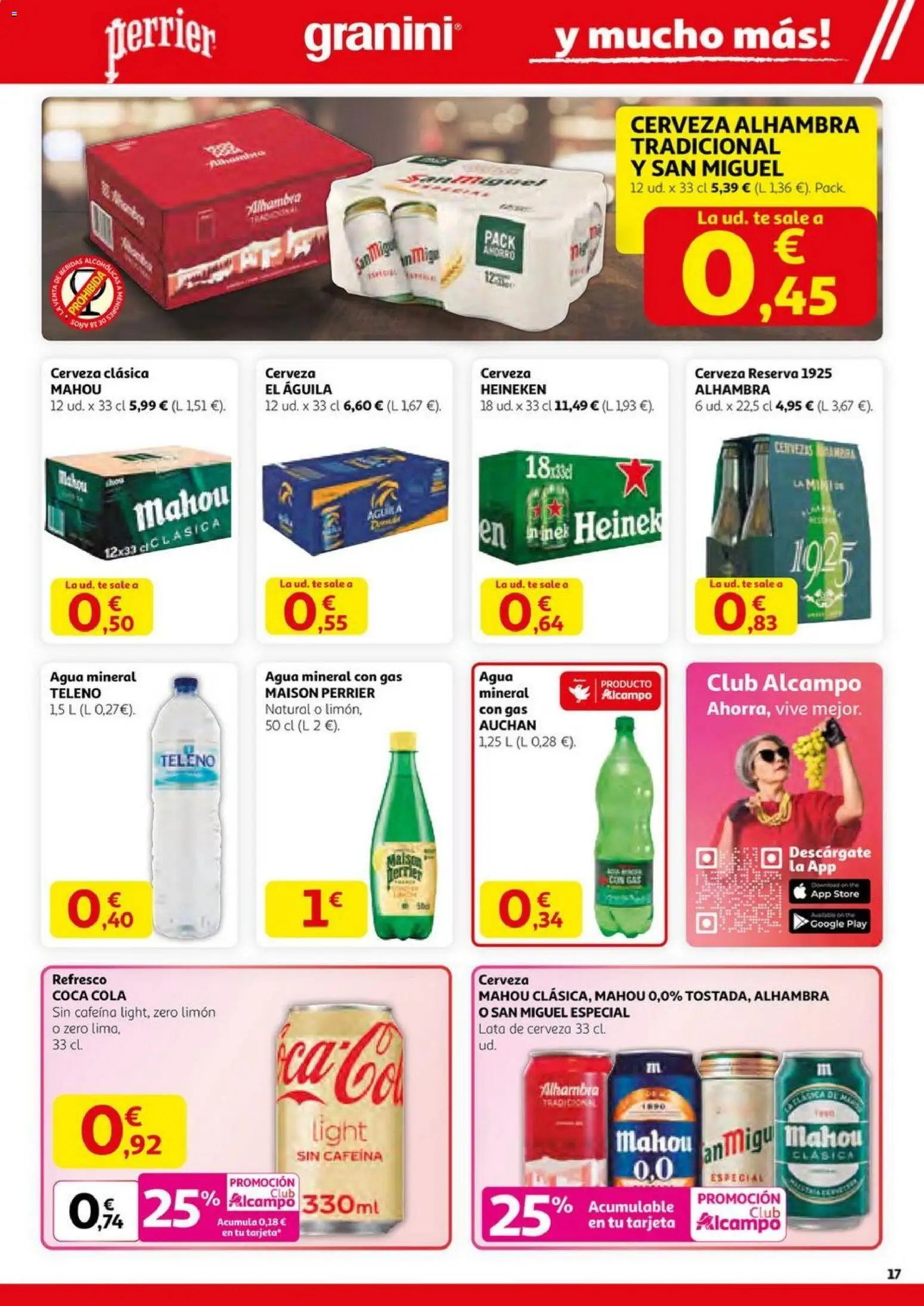 Alcampo -  HG catalan │ válido desde el 23.10.2025 | Página: 17 | Productos: Cerveza, Té, Agua mineral, Σπανάκι