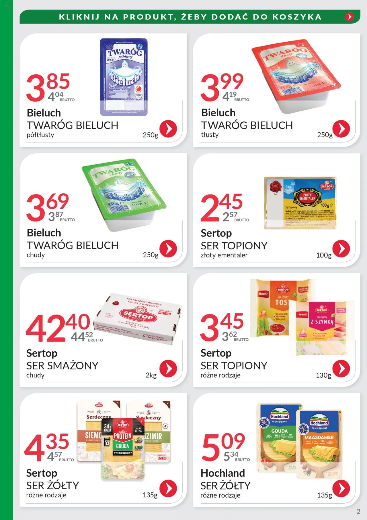 Eurocash Gazetka - Oferta Południe od 28.09.2025 | Strona: 2 | Produkty: Ser żółty, Ser topiony, Mleka, Ser