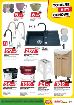 Pogląd oferty "Brico Marché Gazetka" - ważna od 28.01.2026 | Strona: 5 | Produkty: Umywalka, Bateria, Woda