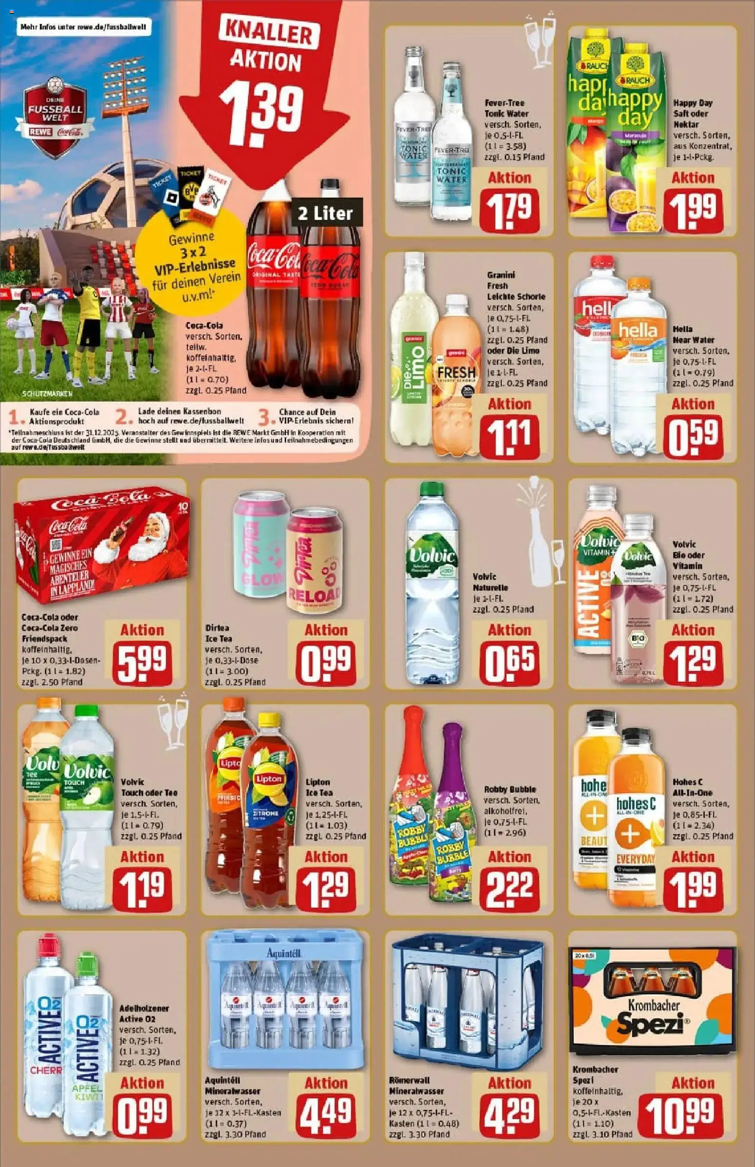 Rewe prospekt Siegen / Geisweid	 – gültig ab 22.12.2025 | Seite: 16 | Produkte: Mineralwasser, Fußball, Saft, Volvic