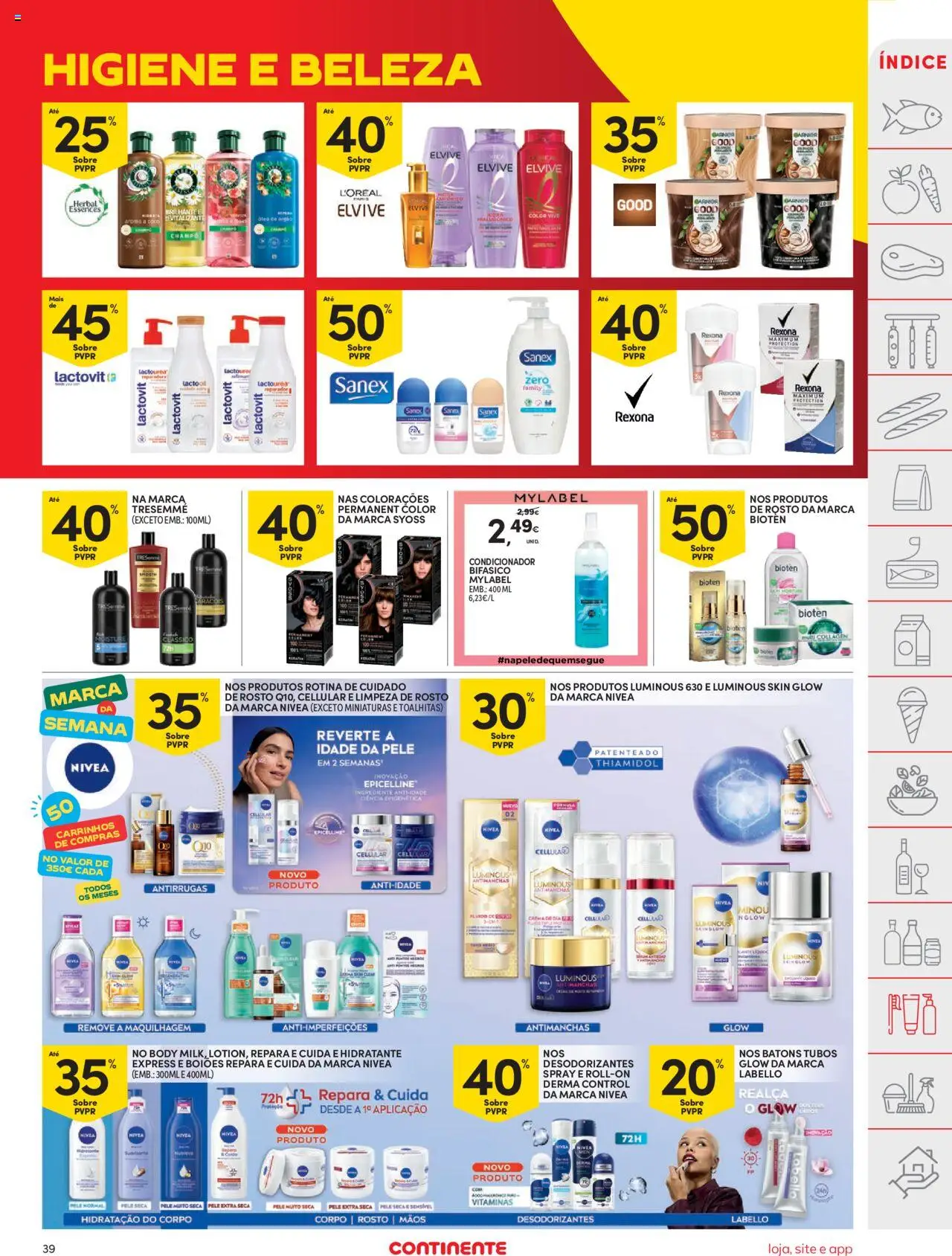 Continente folheto │ válido de 14.10.2025 | Página: 39 | Produtos: Shampoo, Condicionador, Maquilhagem, Óleo