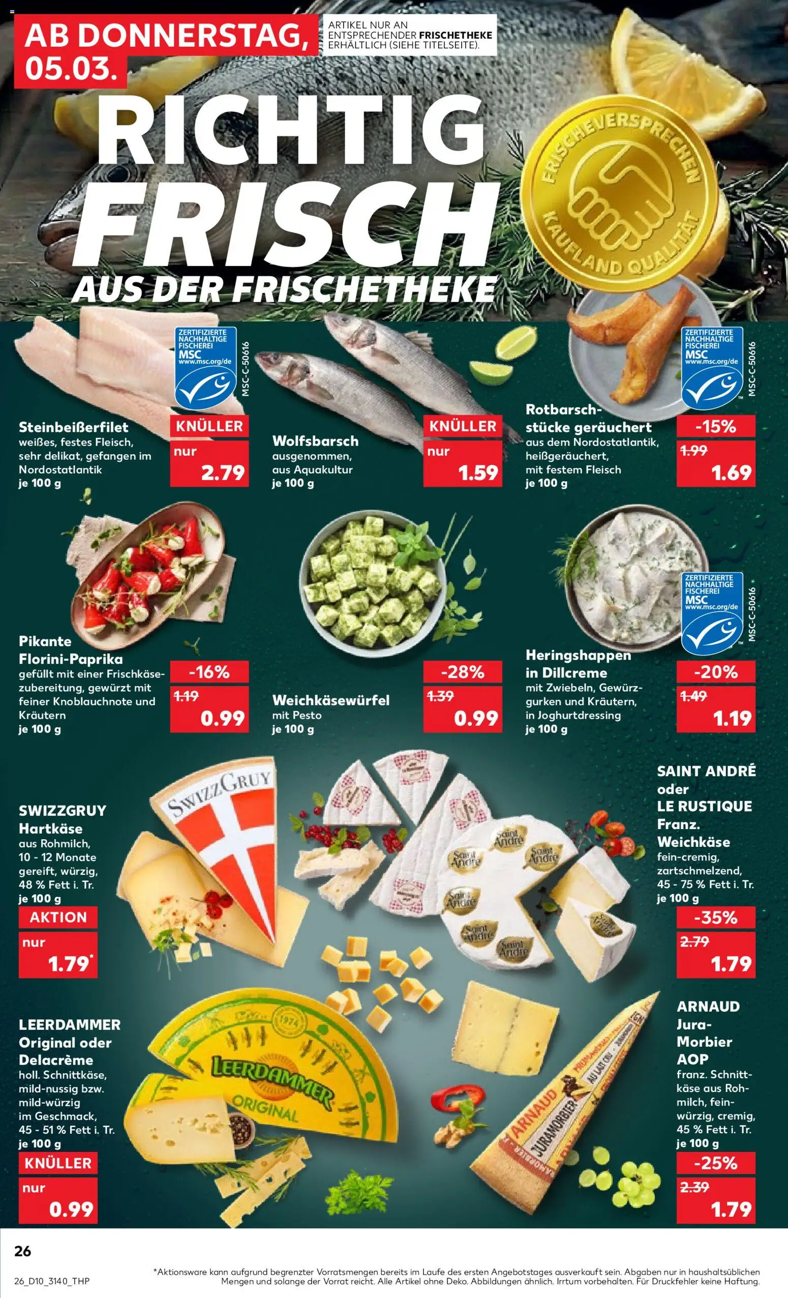 Kaufland Prospekt Leipzig	 – gültig ab 05.03.2026 | Seite: 26 | Produkte: Jura, Leerdammer, Fleisch, Gurken
