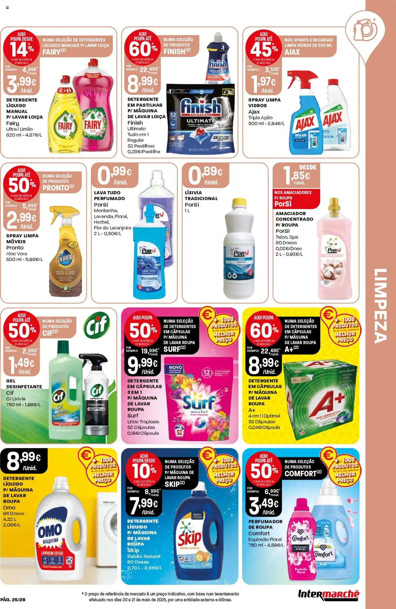 Intermarché folheto │ válido de 26.06.2025 | Página: 25 | Produtos: Sabão, Base, Limpa móveis, Limpa vidros