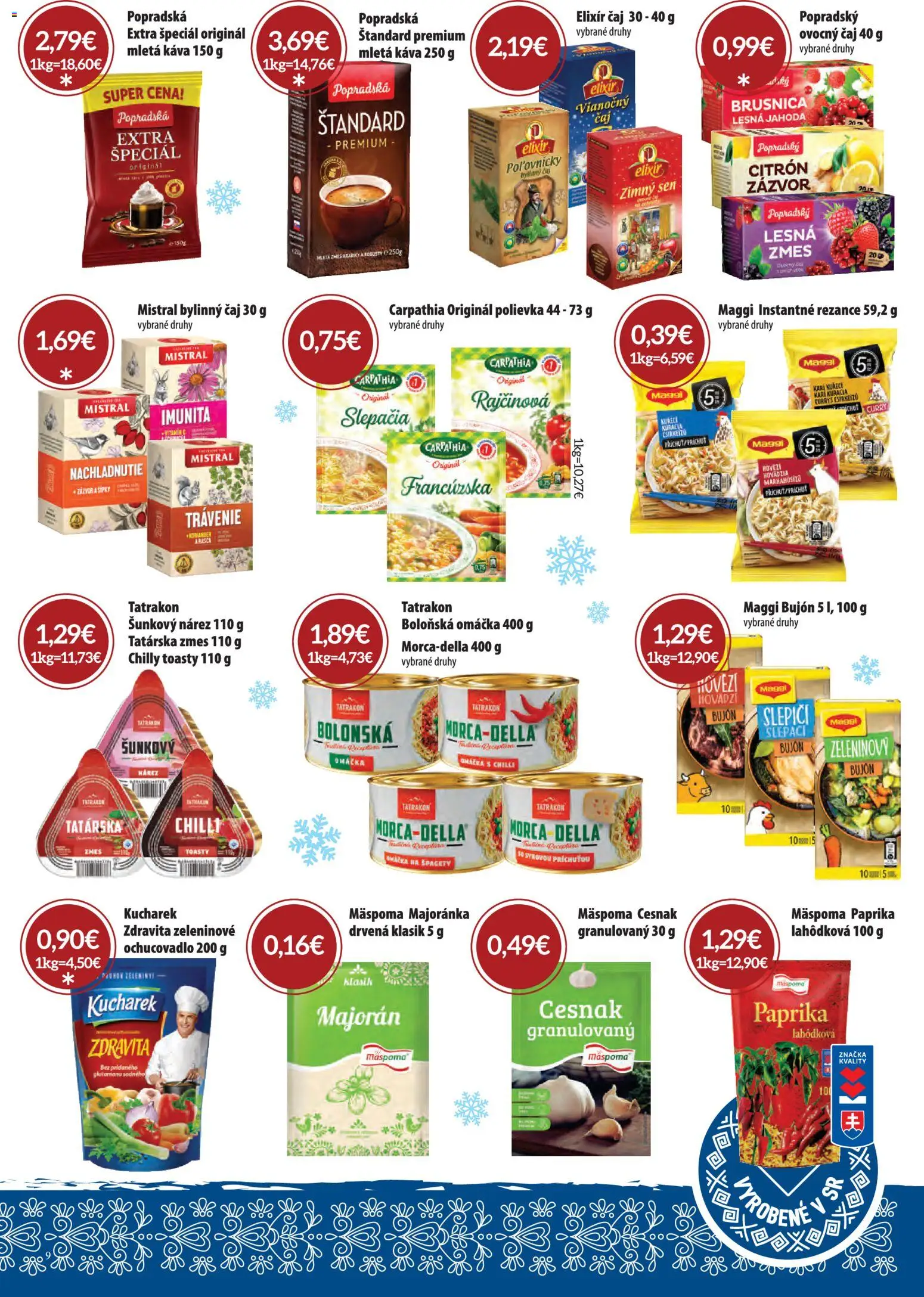 Nové CBA Komfos akcie – leták je platný od 01.12.2025 | Strana: 9 | Produkty: Paprika, Zázvor, Káva, Majorán