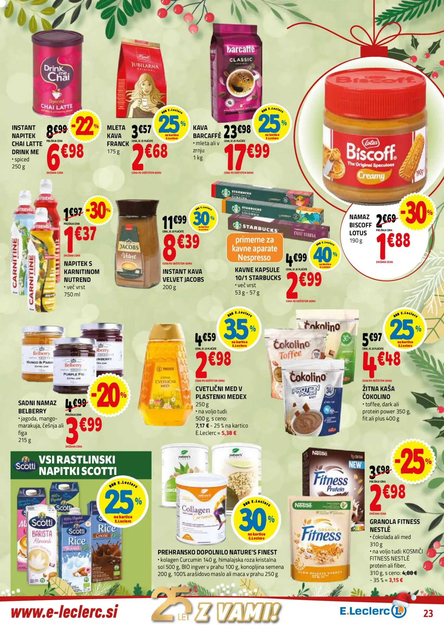 Novi E.leclerc katalog ponudbe – veljaven od 10.12.2025 | Stran: 23 | Izdelki: Čokolino, Maslo, Cokolada, Mango