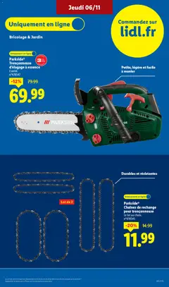 LIDL - Prévisualisation de Parkside®, Tronçonneuse, d'élagage à essence, Tronçonneuse d'élagage à essence. L'unité. valide à partir de 06.11.2025 | Page: 63 | Produits: Tronçonneuse