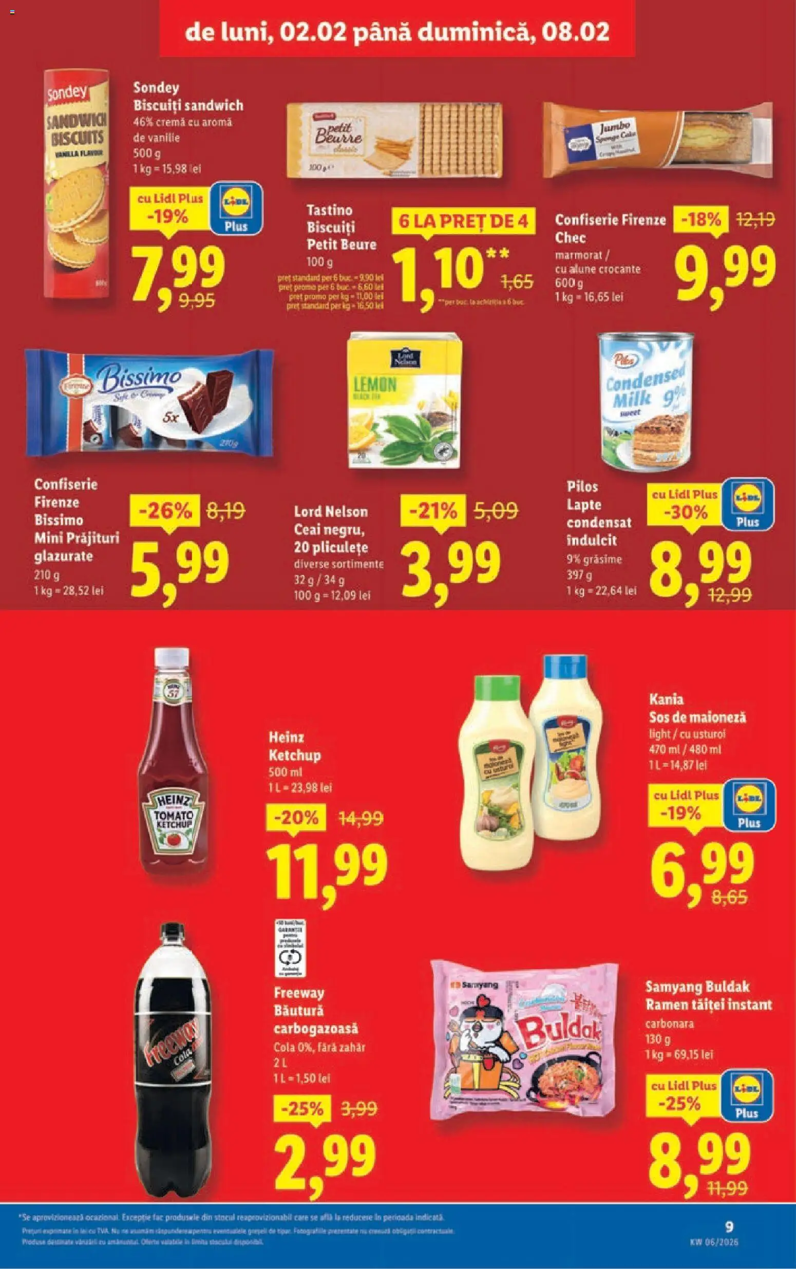 Noul catalog Lidl – valabil de la 02.02.2026 | Pagină: 9 | Produse: Ceai, Noodles, Zahăr, Usturoi