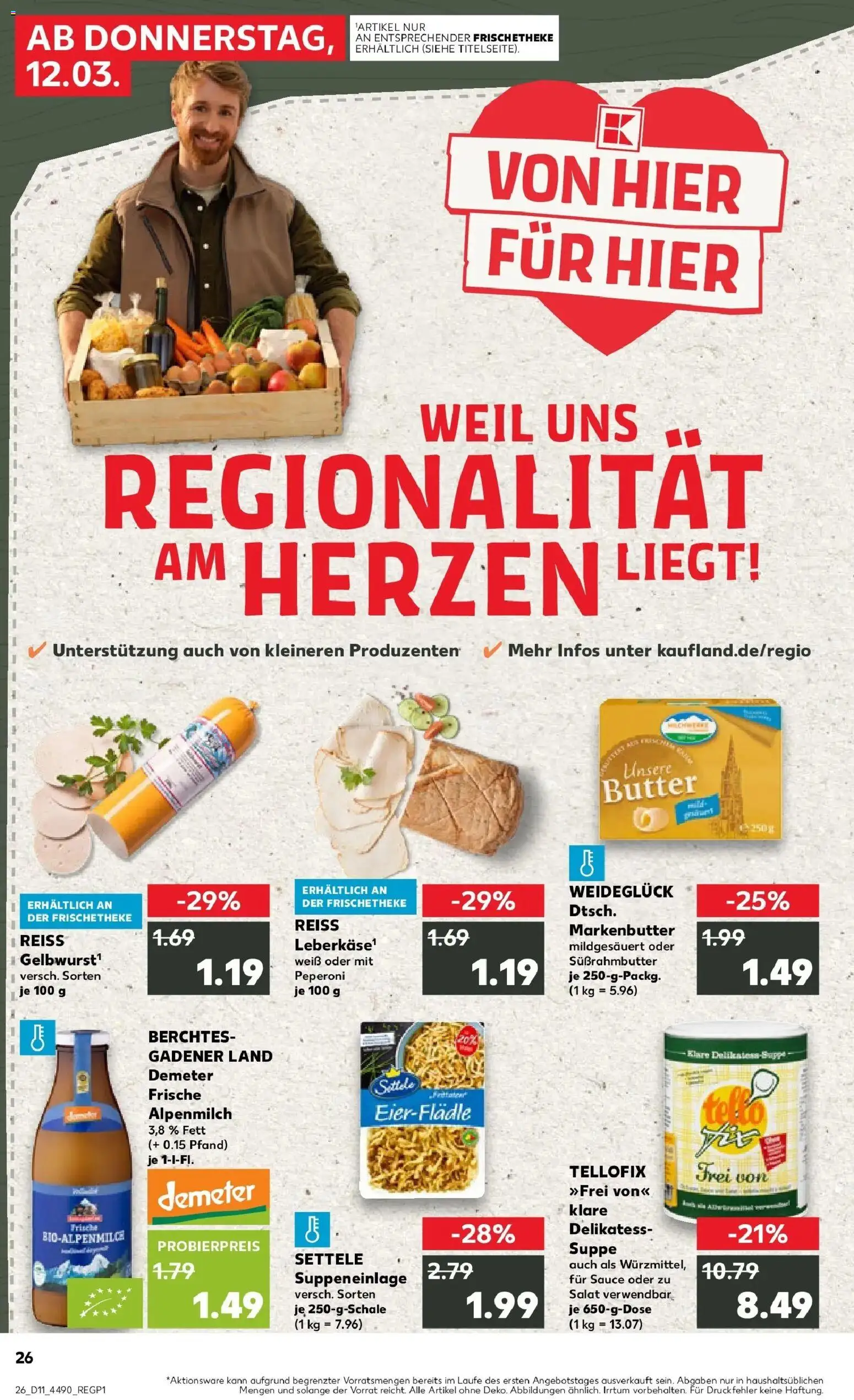 Kaufland Prospekt Donauwörth	 – gültig ab 12.03.2026 | Seite: 26 | Produkte: Butter, Salat
