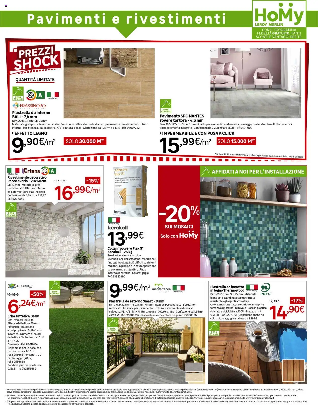 Volantino Leroy Merlin del 07.10.2025 | Pagina: 9 | Prodotti: Pavimento, Piscina, Piastrelle, Colla