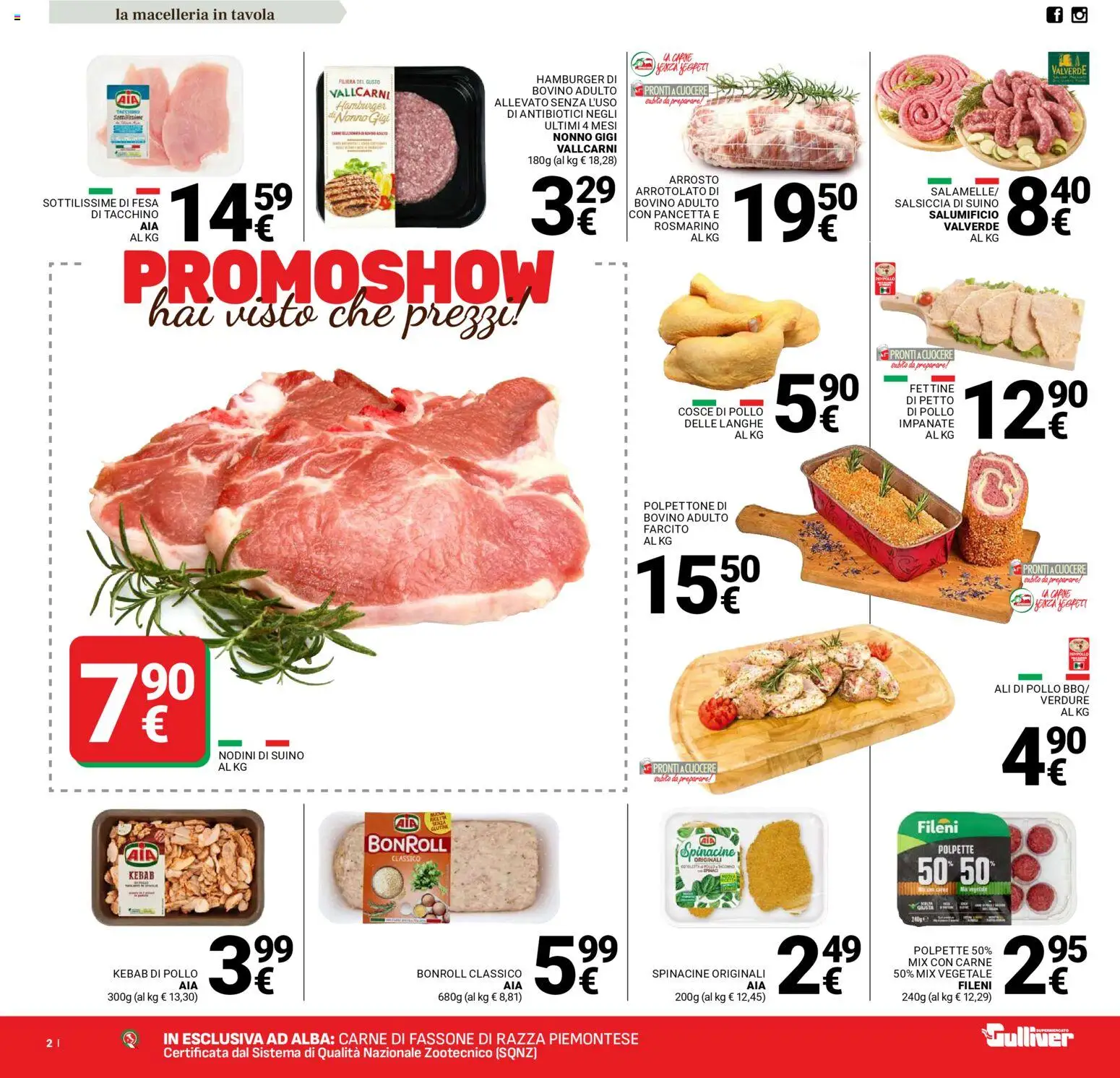 Volantino Gulliver del 11.11.2025 | Pagina: 2 | Prodotti: Bovino, Arrosto, Pollo, Polpette