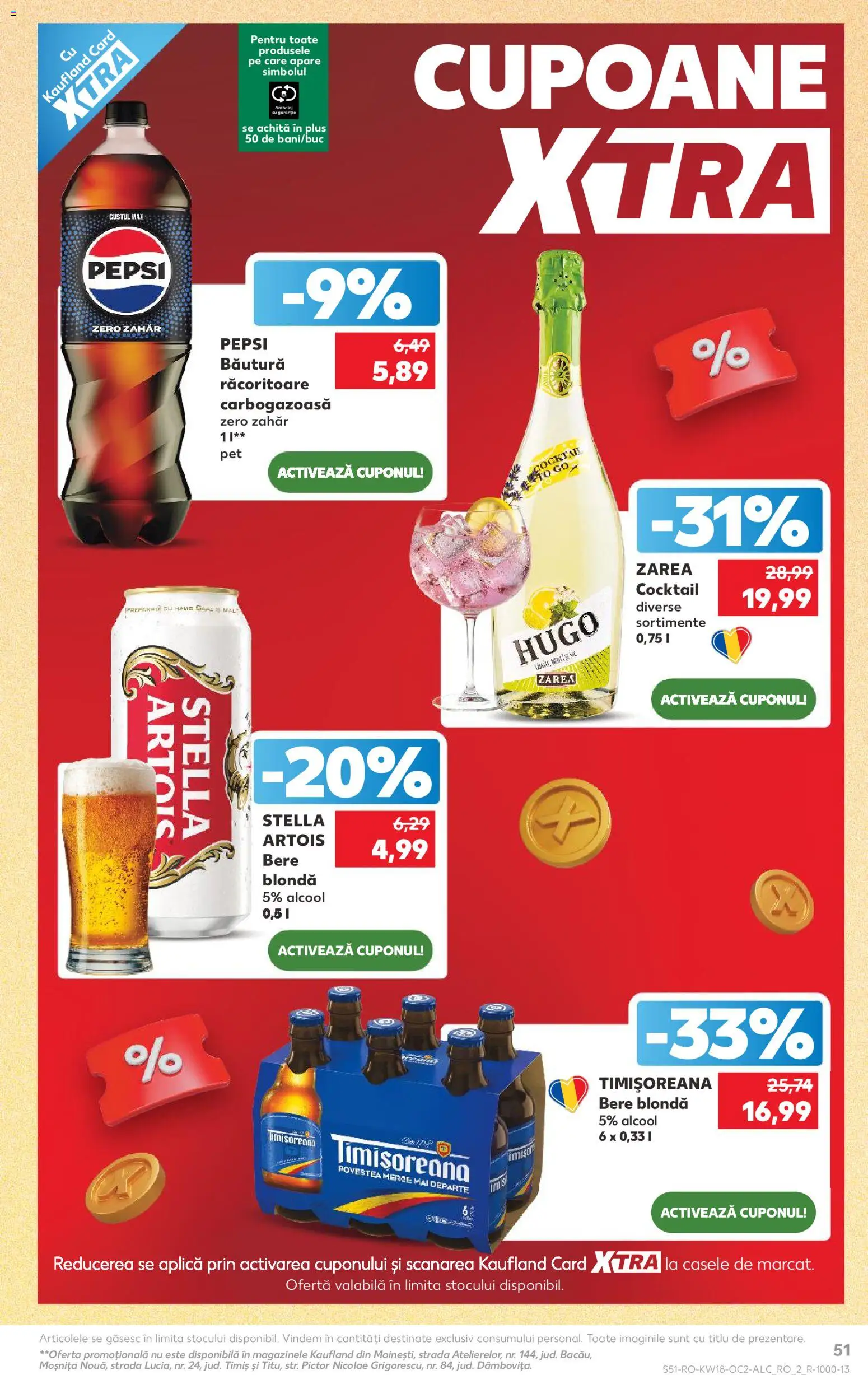 Noul catalog Kaufland – valabil de la 29.04.2026 | Pagină: 51 | Produse: Bere, Cocktail, Zahăr