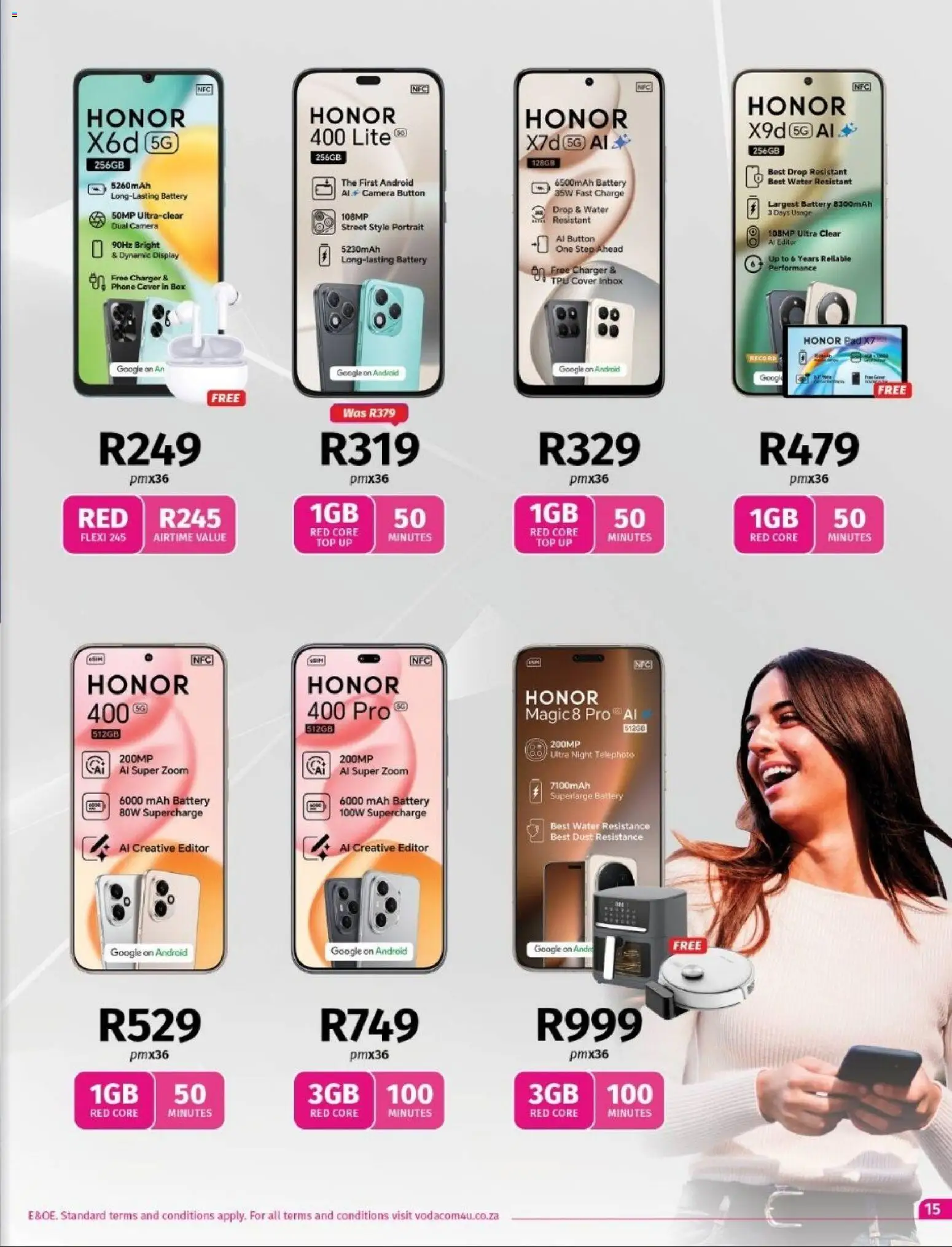 New Vodacom catalogue – valid from 02.04.2026 | Page: 15 | Products: Cover, Camera, Charger, Water