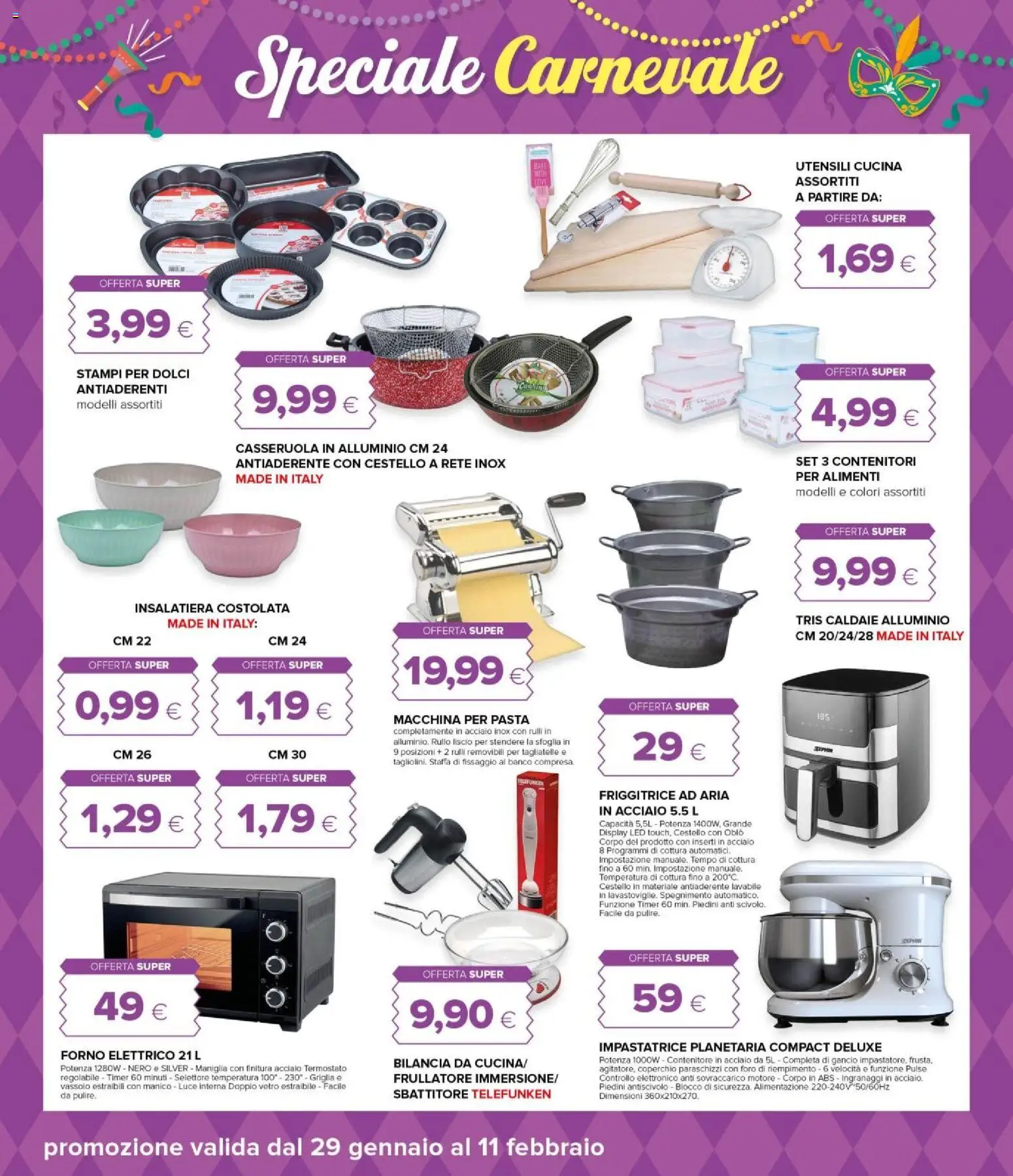 Volantino Oasi del 29.01.2026 | Pagina: 31 | Prodotti: Friggitrice ad aria, Contenitore, Alluminio, Vassoio