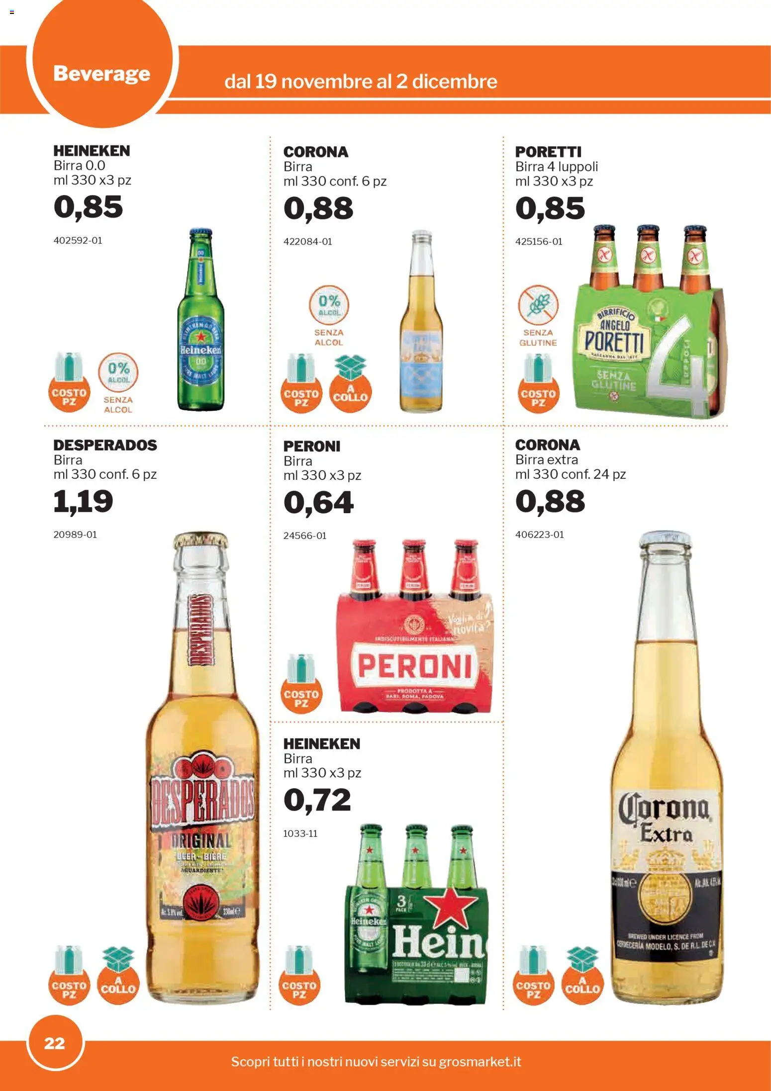 Volantino Sogegross del 19.11.2025 | Pagina: 22 | Prodotti: Birra, Heineken