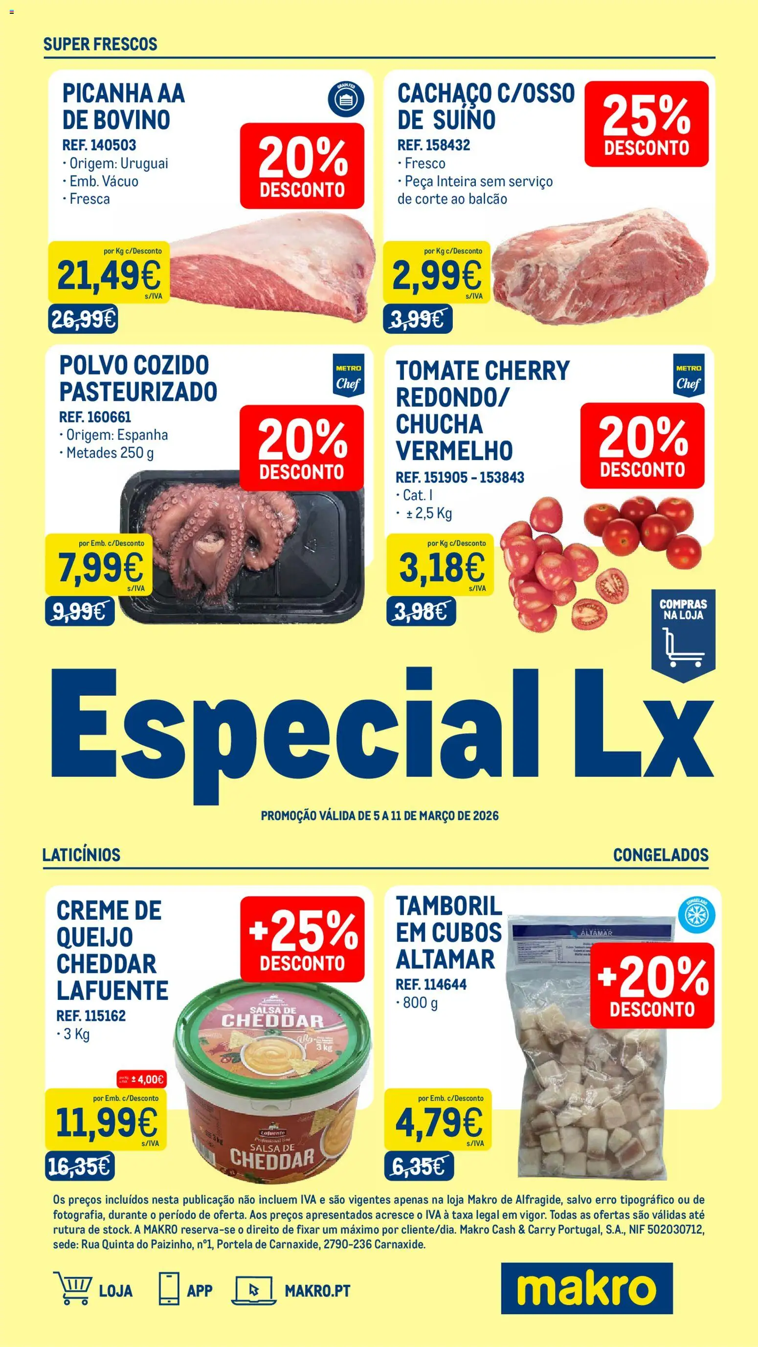Makro Especial Lx Semana 9 - Exclusivo Loja Alfragide │ válido de 05.03.2026 | Página: 1 | Produtos: Polvo, Queijo, Tamboril, Creme