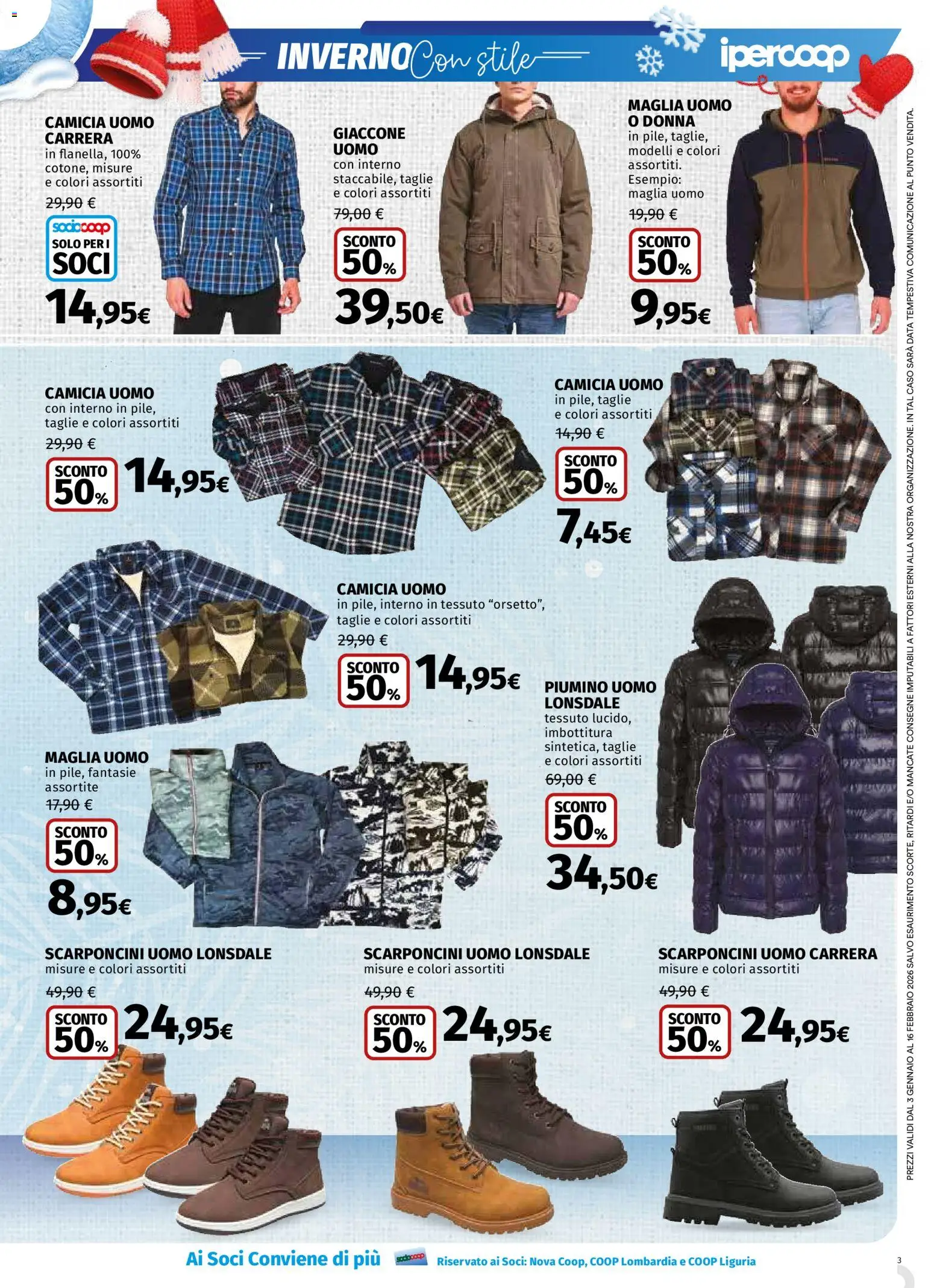 Volantino Ipercoop del 03.01.2026 | Pagina: 3 | Prodotti: Camicia, Data