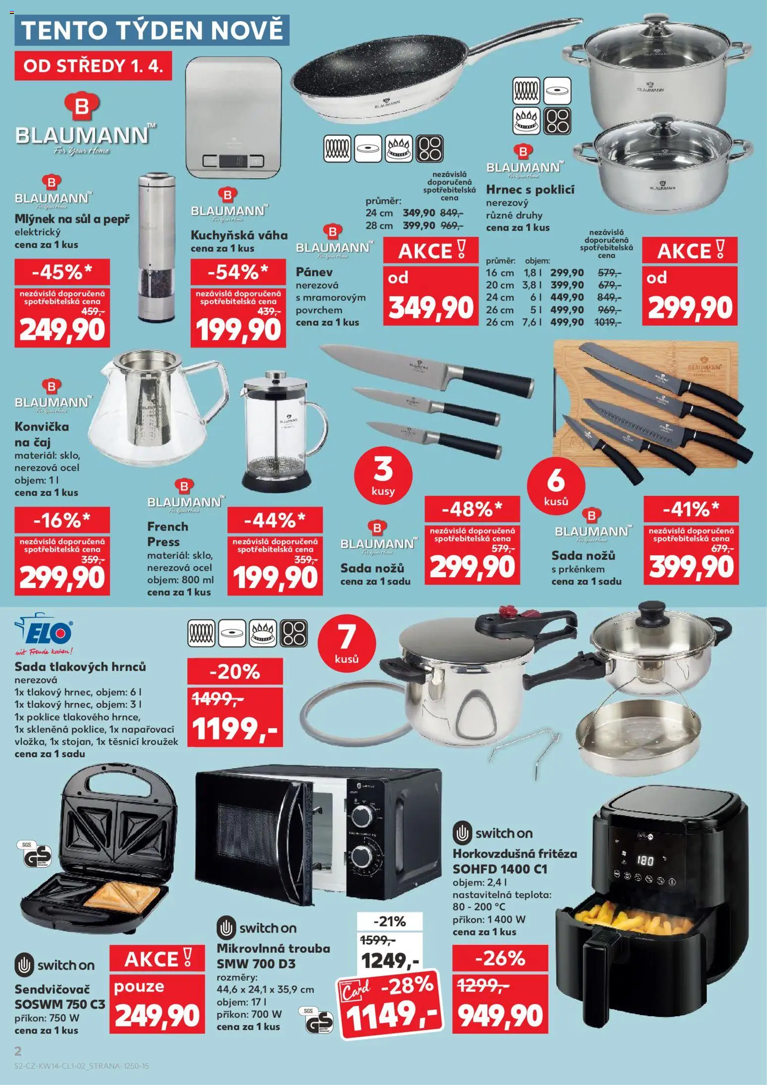 Kaufland leták - Liberec od 01.04.2026 | Strana: 2 | Produkty: Čaj, French press, Mikrovlnná trouba, Fritéza