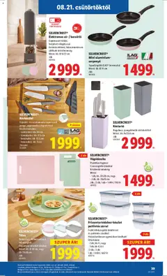 Lidl akciós ujság - amely érvényes a következő dátumtól: 21.08.2025 | Oldal: 39 | Termékek: Vágódeszka, Játékok, Serpenyő, Só