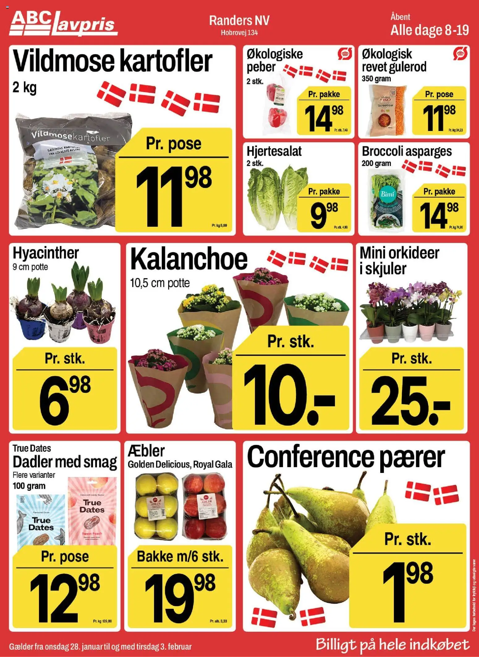 Abc Lavpris tilbudsavis – gyldig fra 28.01.2026 | Side: 4 | Produkter: Kartofler, Peber, Dadler, Pærer