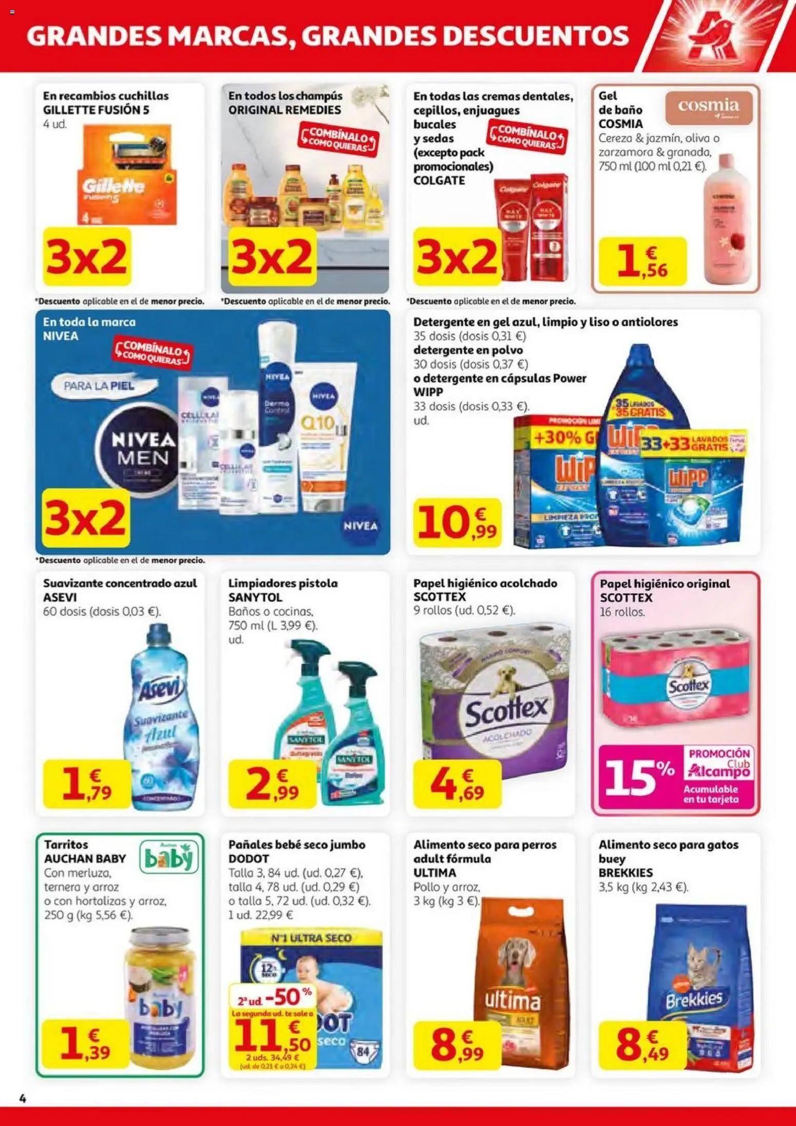 Alcampo - SM Madrid │ válido desde el 23.10.2025 | Página: 4 | Productos: Detergente, Arroz, Suavizante, Baño