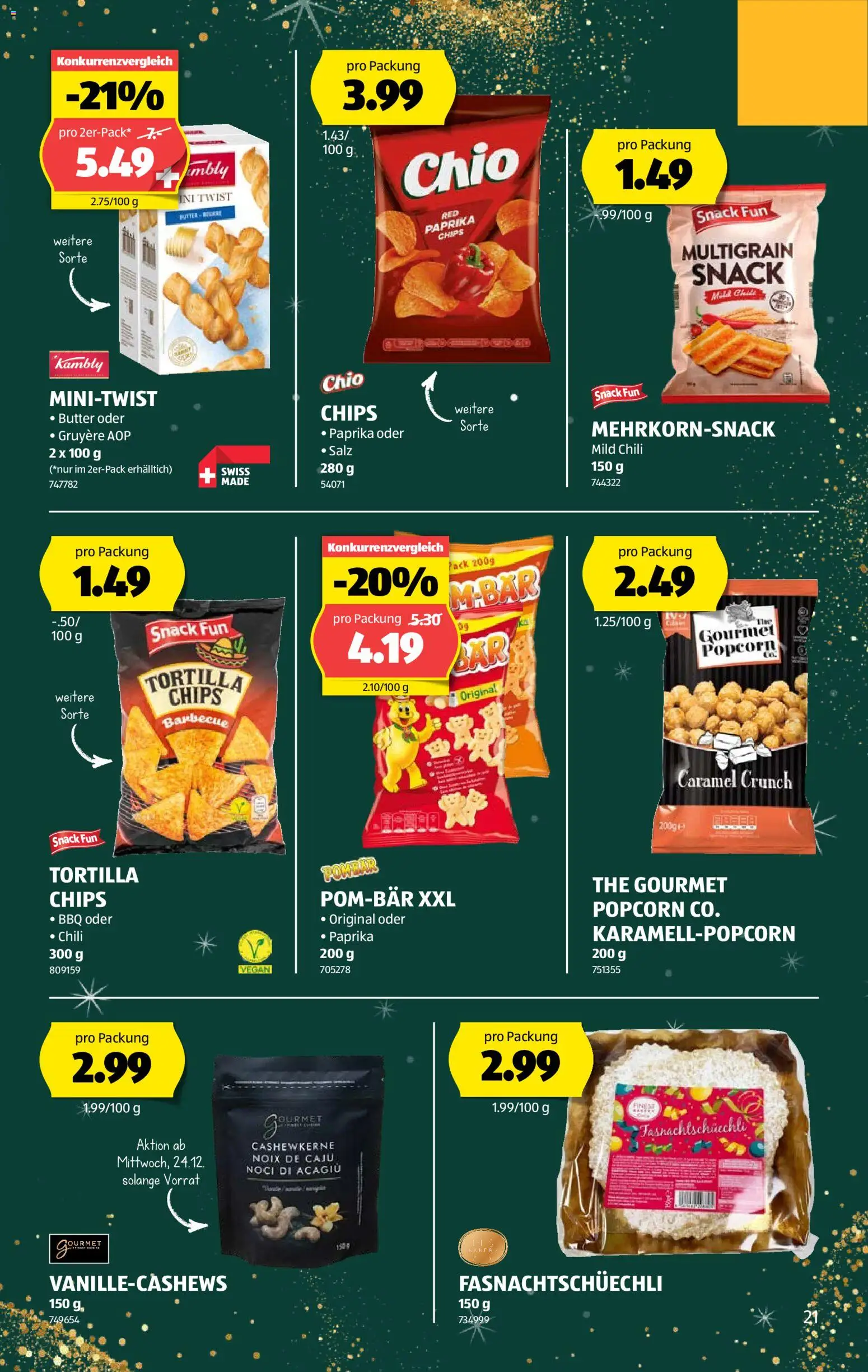Aldi Aktionen – gültig ab 24.12.2025 | Seite: 21 | Produkte: Butter, Chili, Chips, Salz
