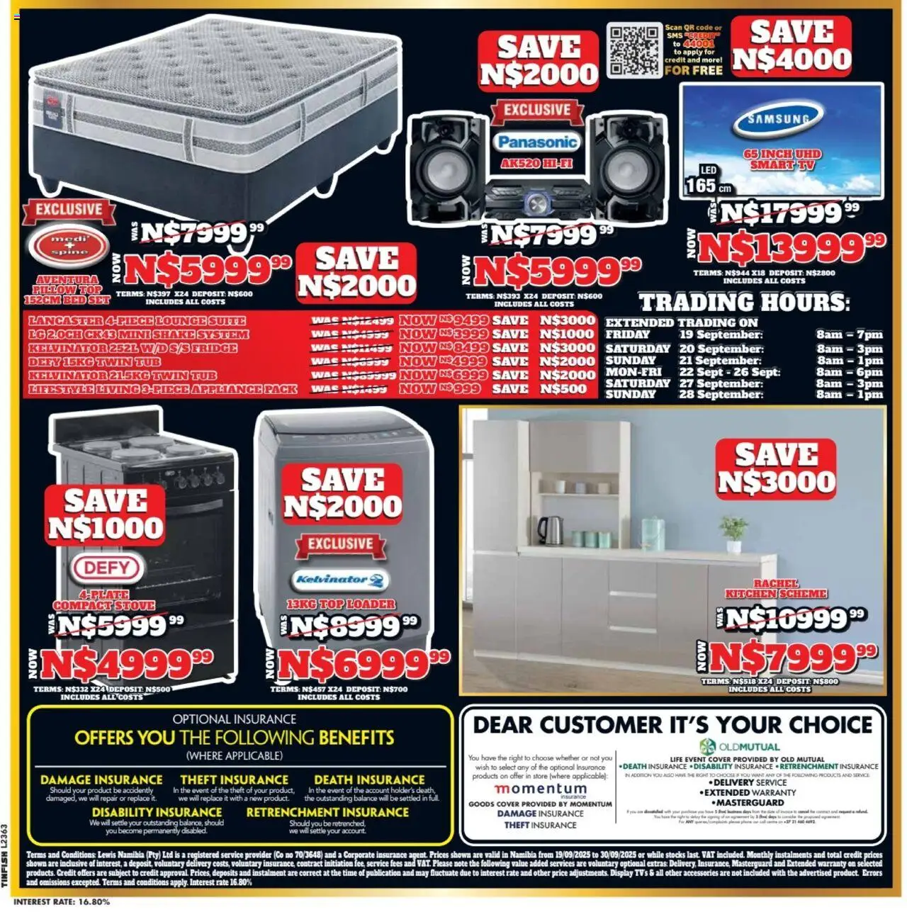 New Lewis Stores catalogue – valid from 19.09.2025 | Page: 3 | Products: Cover, Bed, TV, Fridge