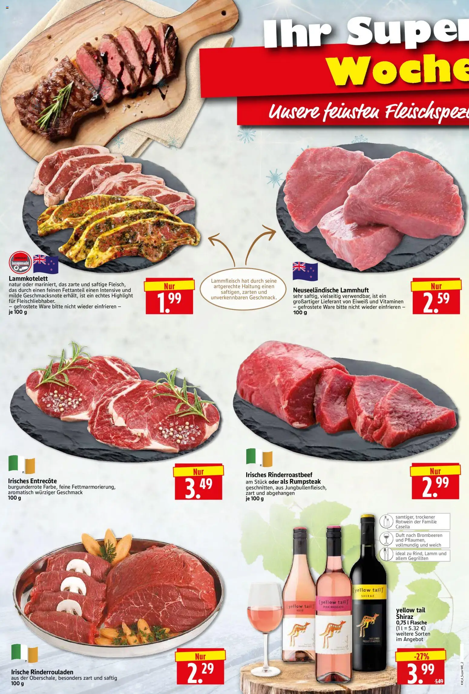 HERKULES Sonderbeilage – gültig ab 22.01.2026 | Seite: 2 | Produkte: Rumpsteak, Rotwein, Duft, Entrecote